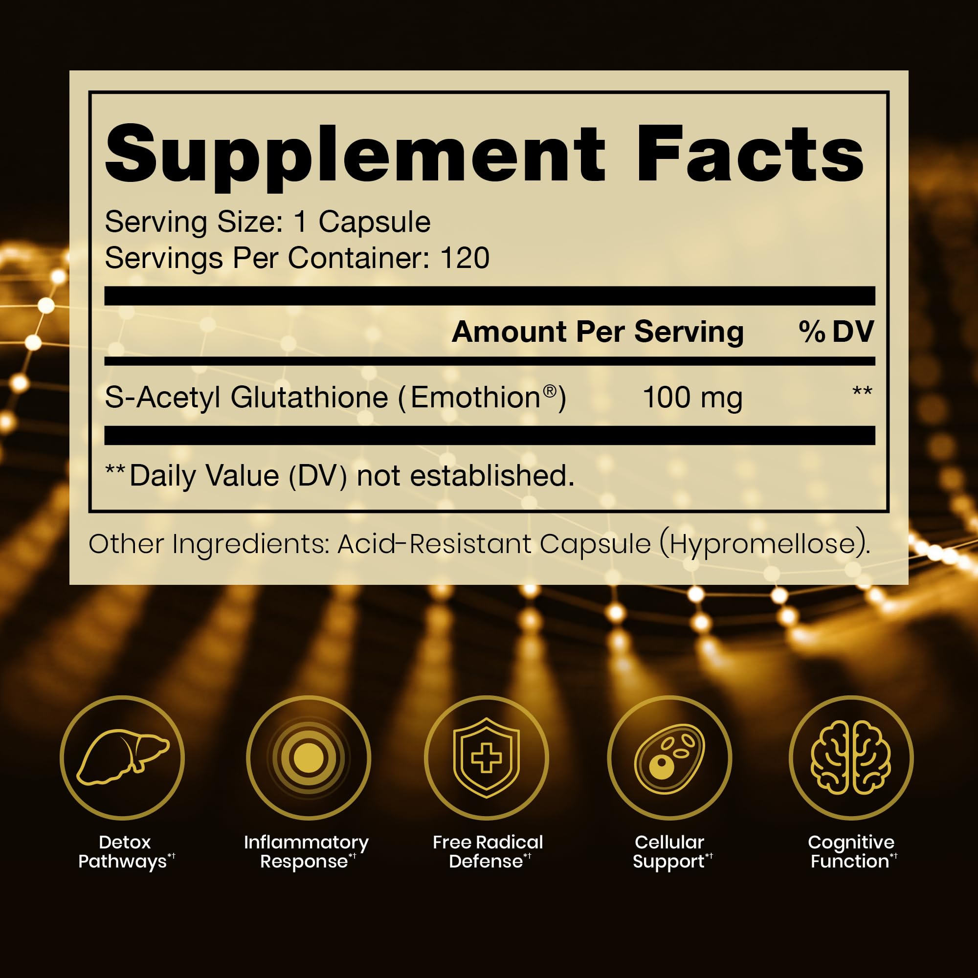 Pure Therapro Rx S-Acetyl Glutathione Capsules, 100 mg, EMOTHION, - Pure Therapro Rx Official Product View 2