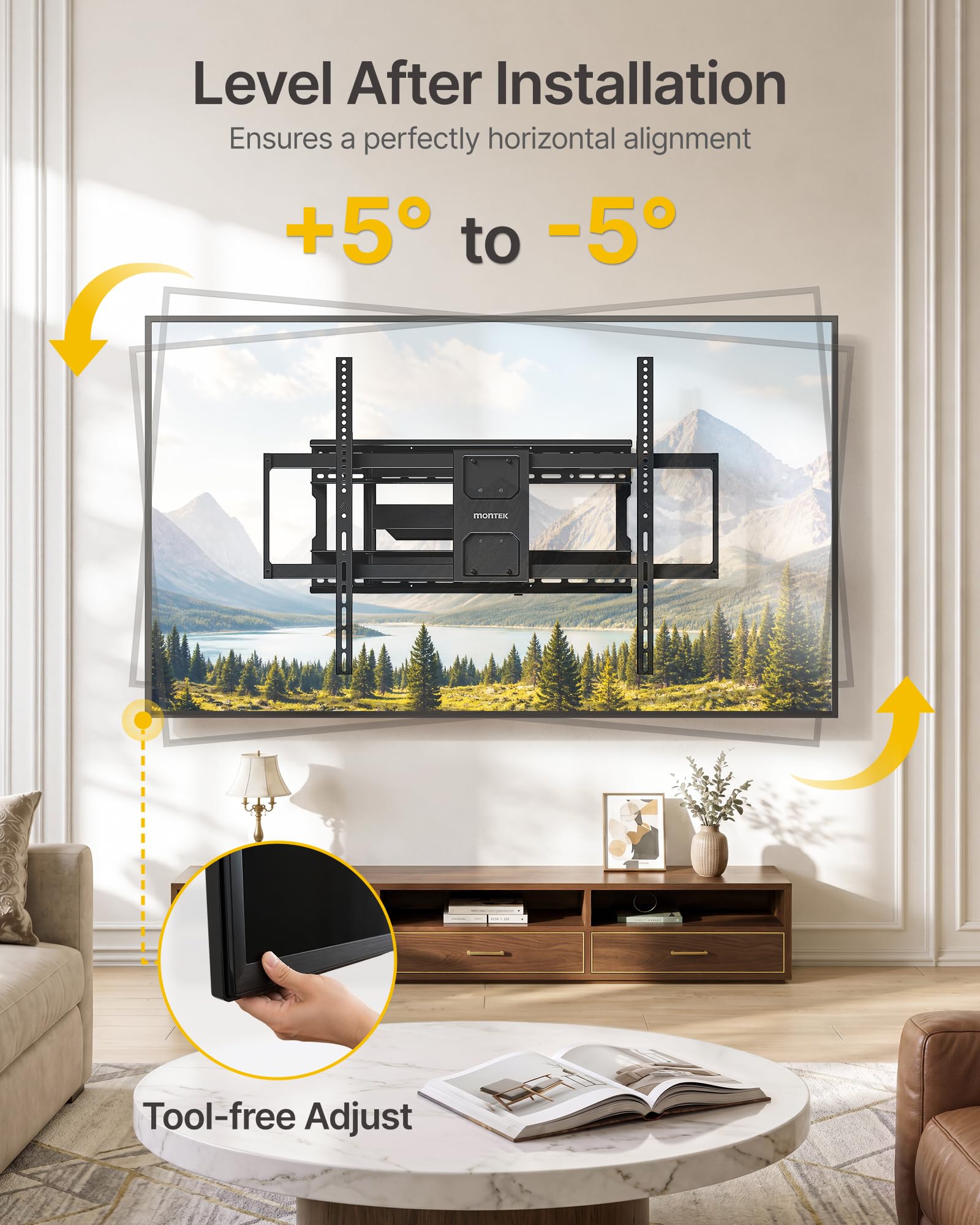 monTEK Heavy Duty TV Wall Mount for 50–100 inch XL TVs up to 176 - monTEK Official Product View 5