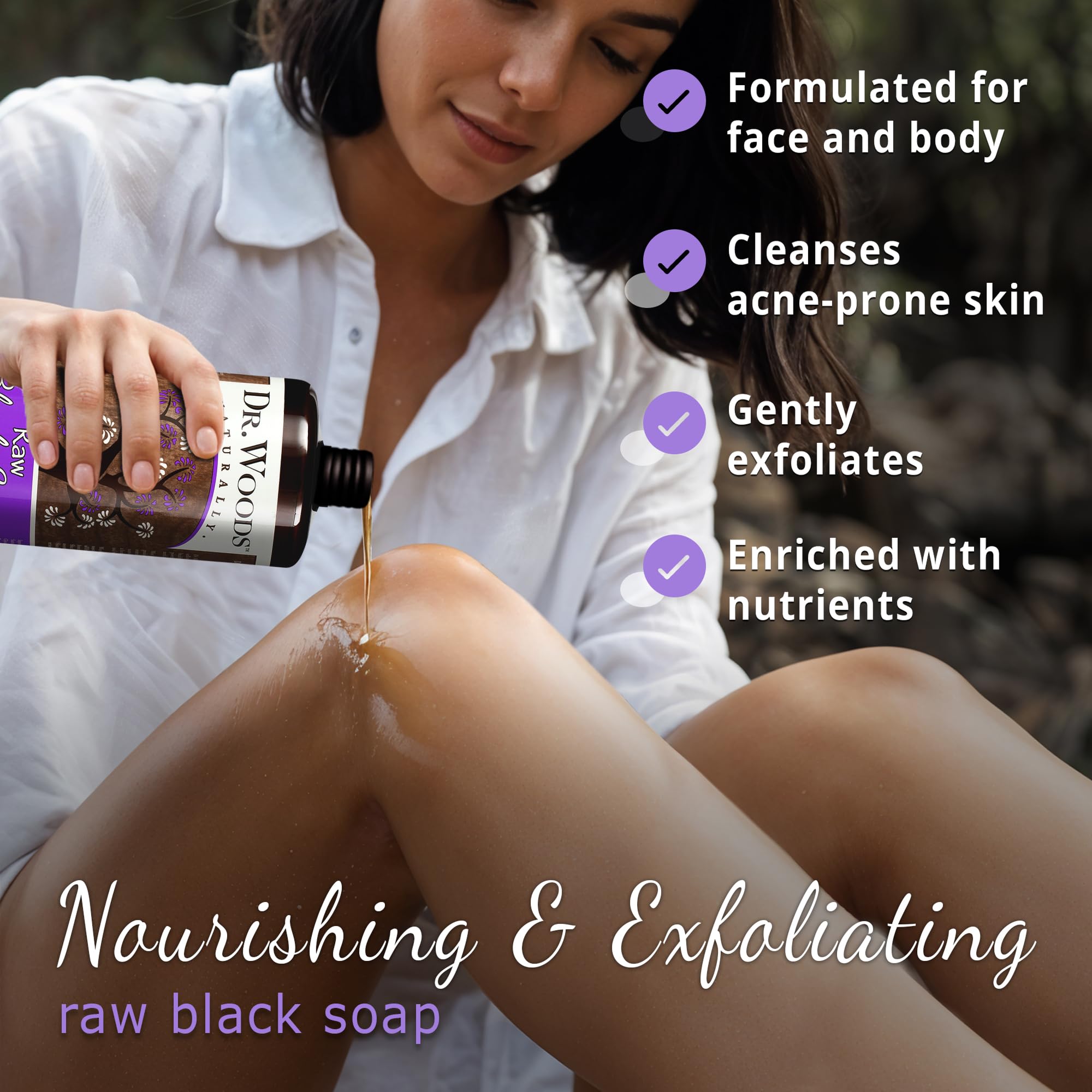 Dr. Woods Raw African Liquid Black Soap - 32 Fl Oz, Pack of 2