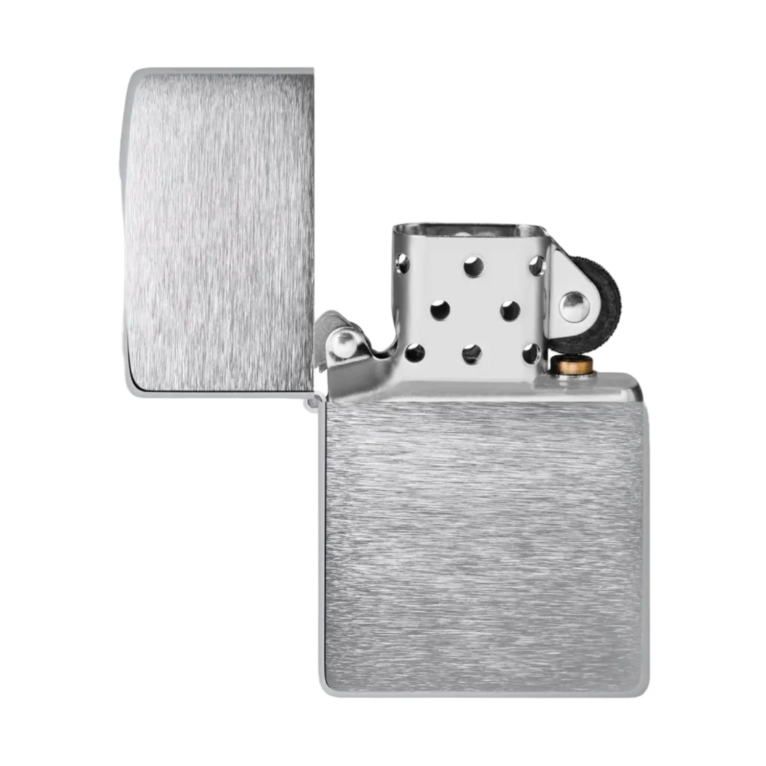 Zippo Classic brushed chrome pocket lighter with windproof design and refillable mechanism, featuring a sleek, durable finish.