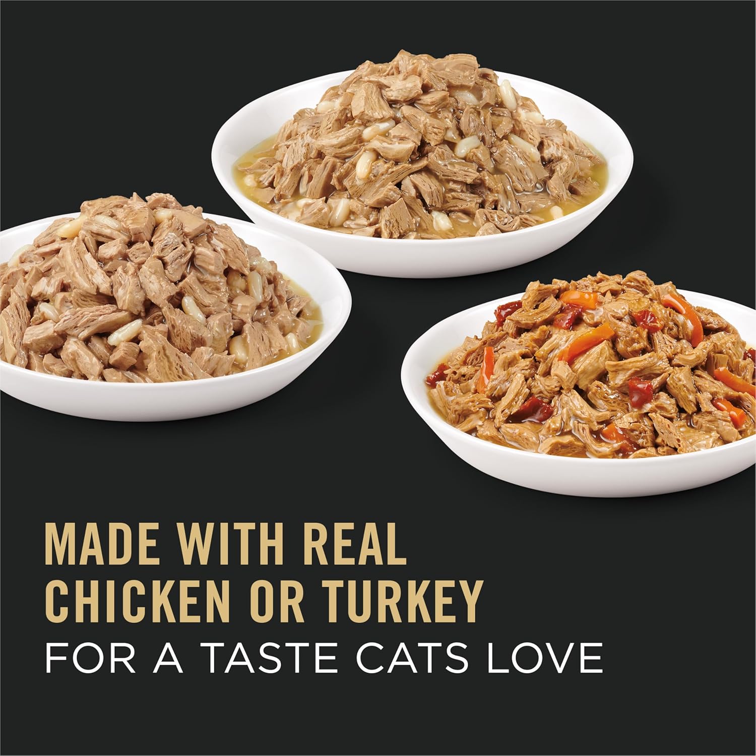 Purina Pro Plan High Protein Wet Cat Food Variety Pack with gravy, featuring different flavors and complete nutrition for cats.