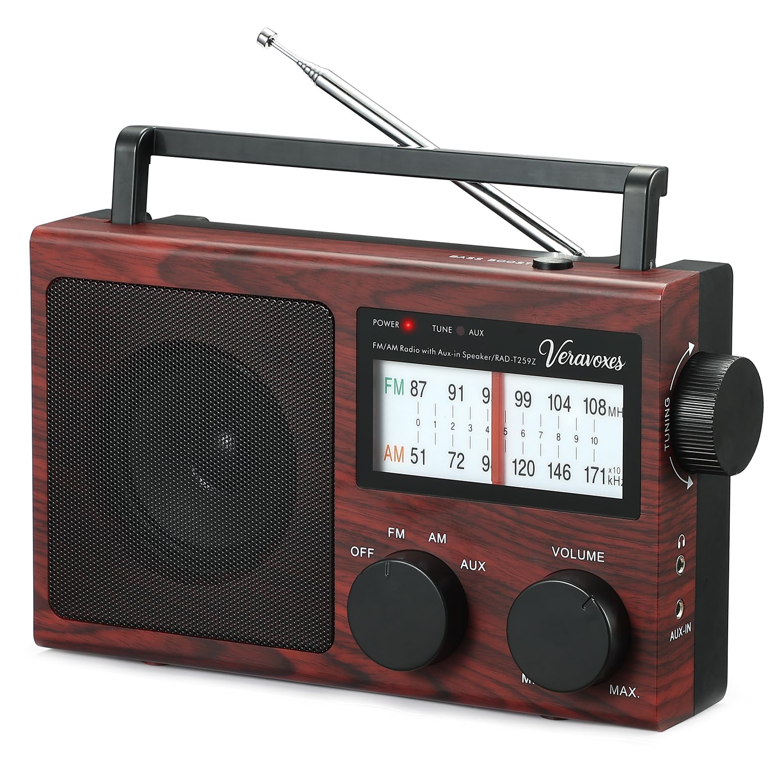 Veravoxes AM/FM Radio – Bass Control & Dual Power