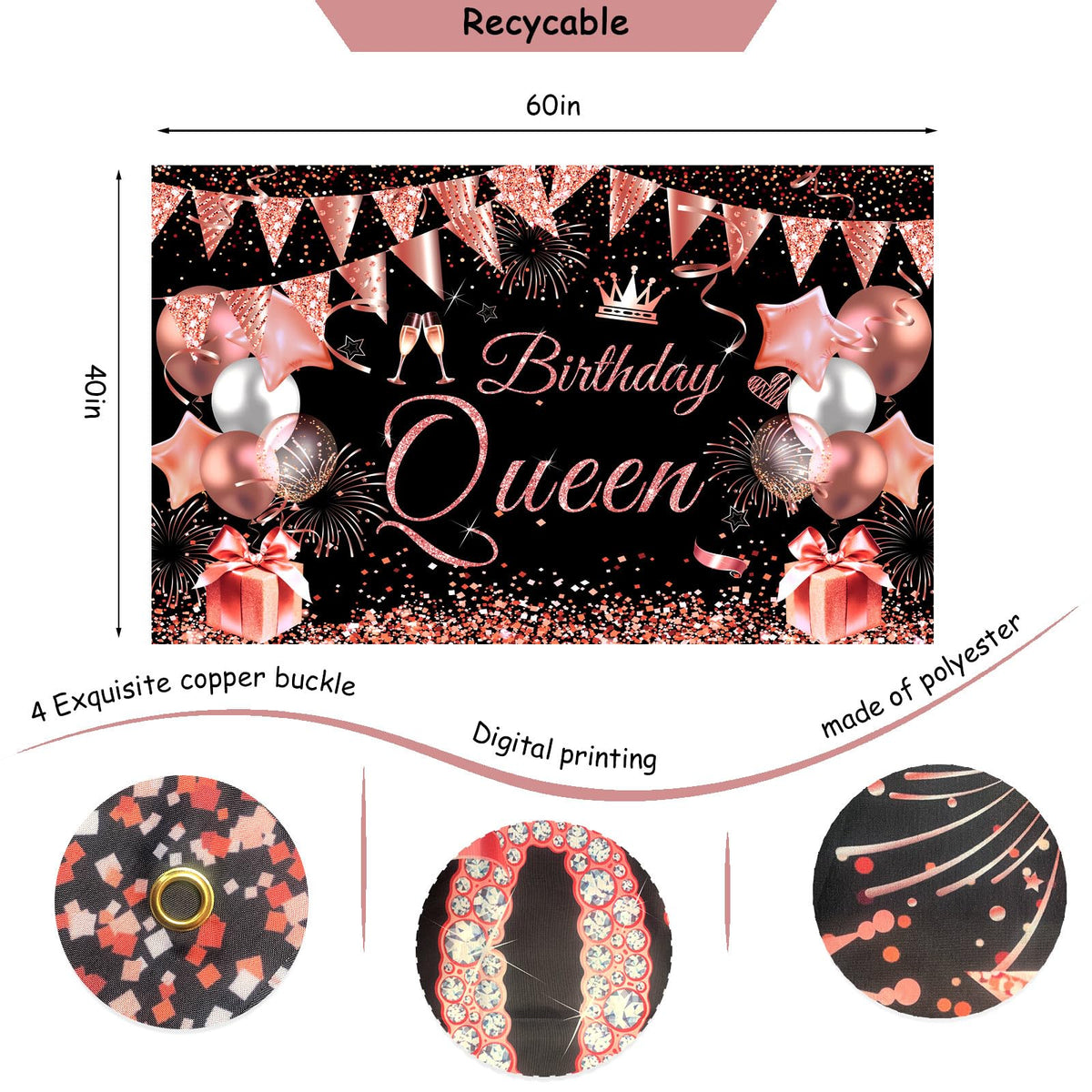 Happy Birthday Party Decorations for Women Girls - JKIYT Official Imagery - 8