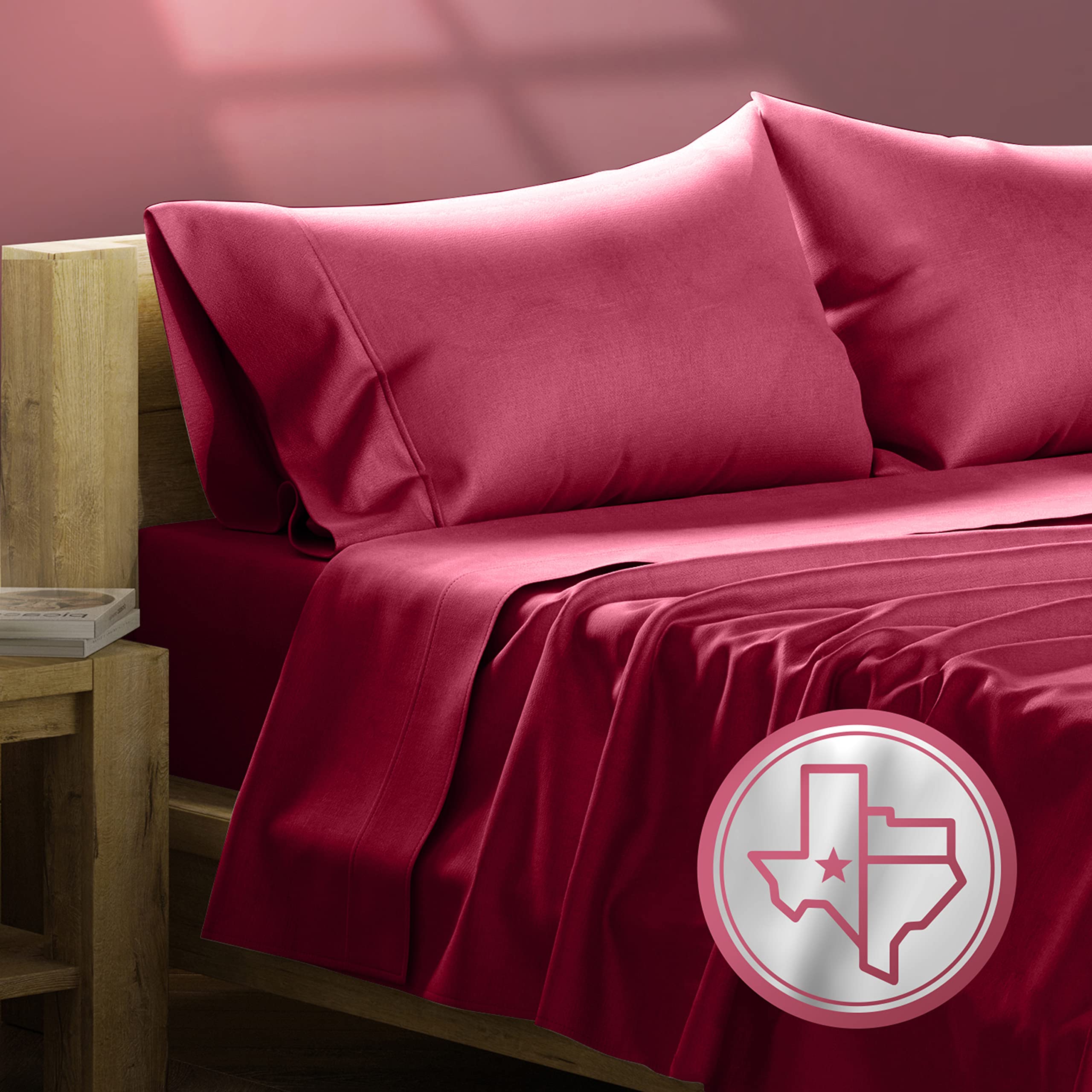 TEXAS LINEN CO. 800 Series Egyptian Cotton Twin XL Sheets Set, - Product Imagery