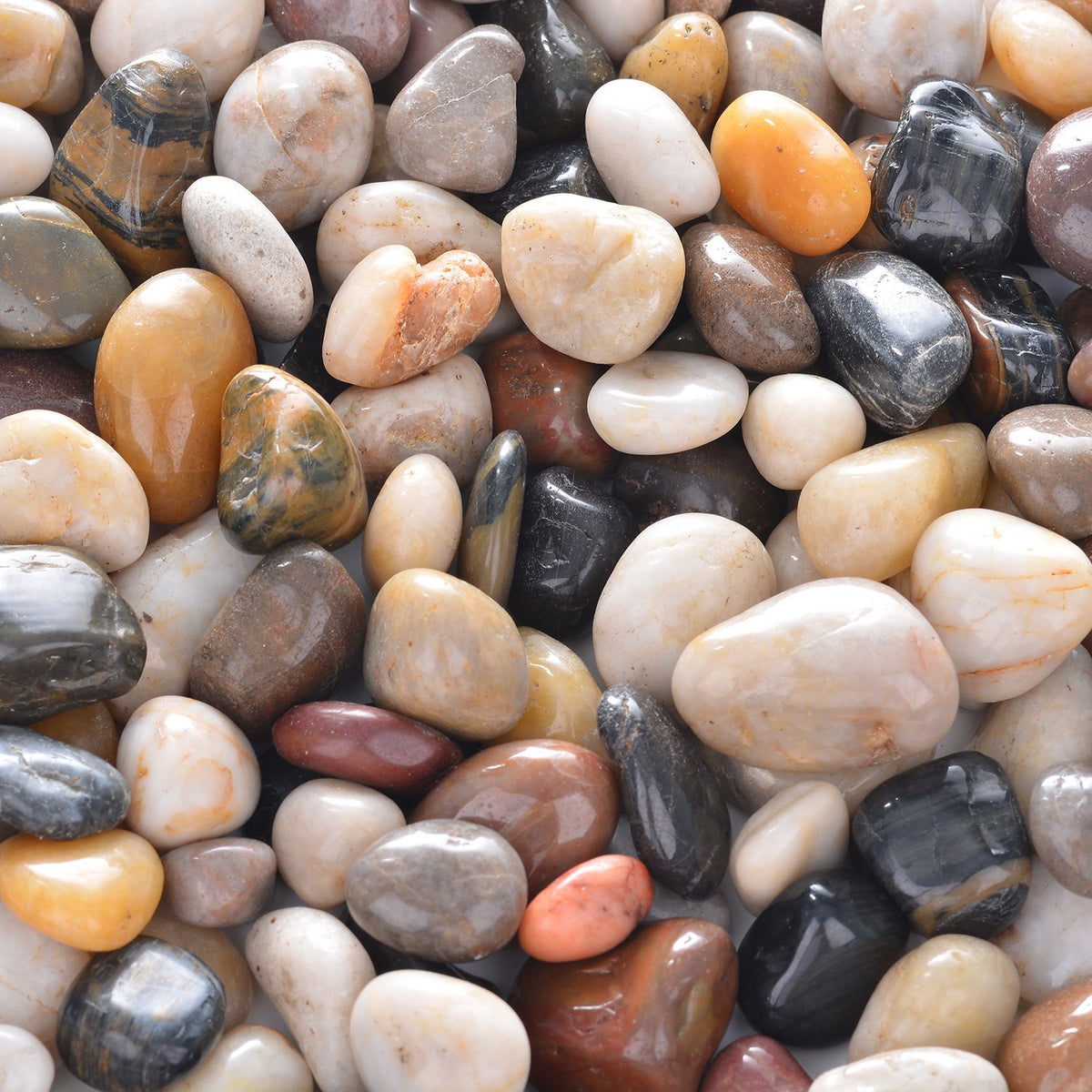10lb Natural Decorative Polished Mixed Pebbles - OUPENG Official Imagery - 1