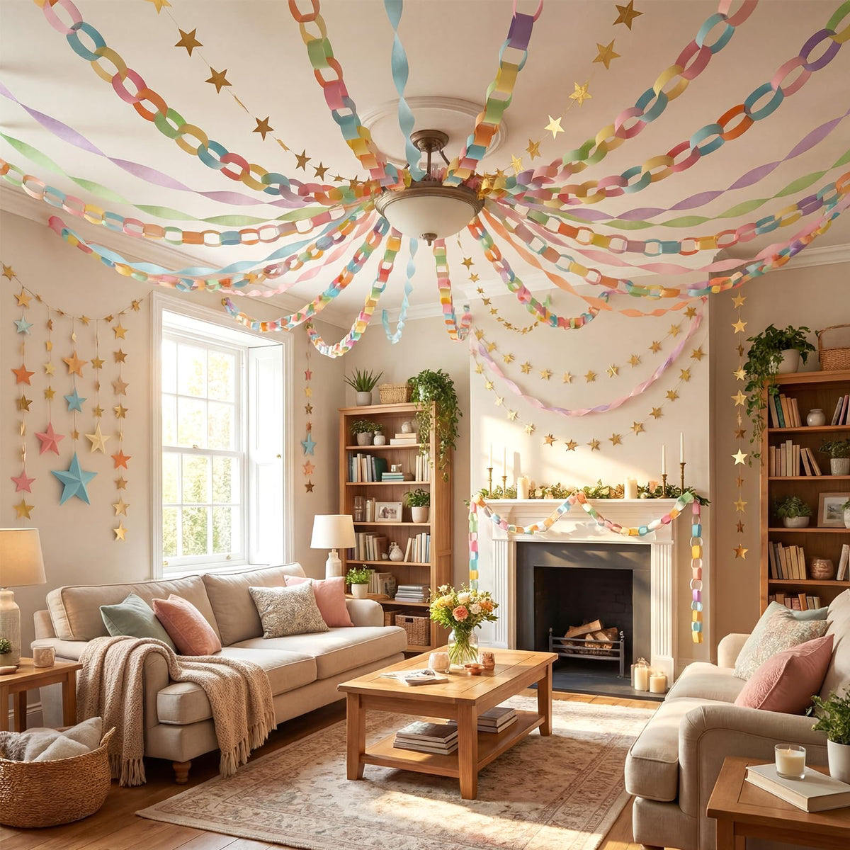 TaoBary Pastel Party Decorations 600 Sheet Paper Chain - TaoBary Official Imagery - 5