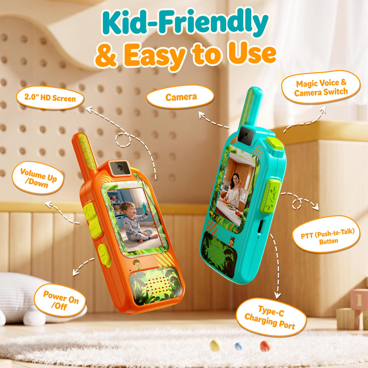 Veeniix Kids Video Walkie Talkies 2 Pack with HD Camera - Veeniix Official Imagery - 4