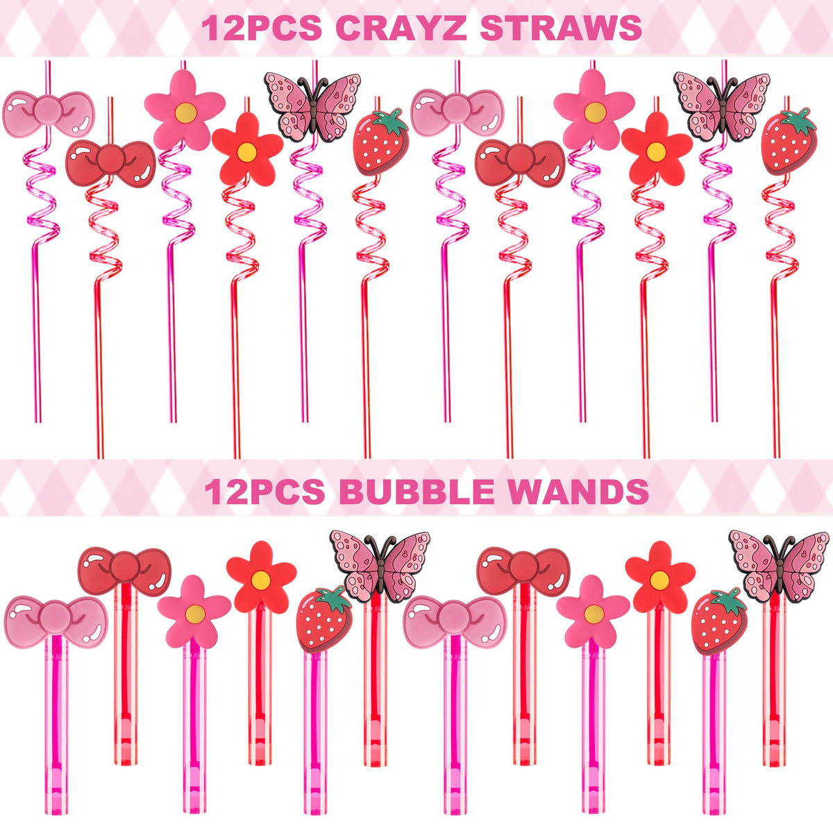 320PCS Pink Bow Party Favor Decorations Theme Party Supplies - DDHEALUCY Official Imagery - 5