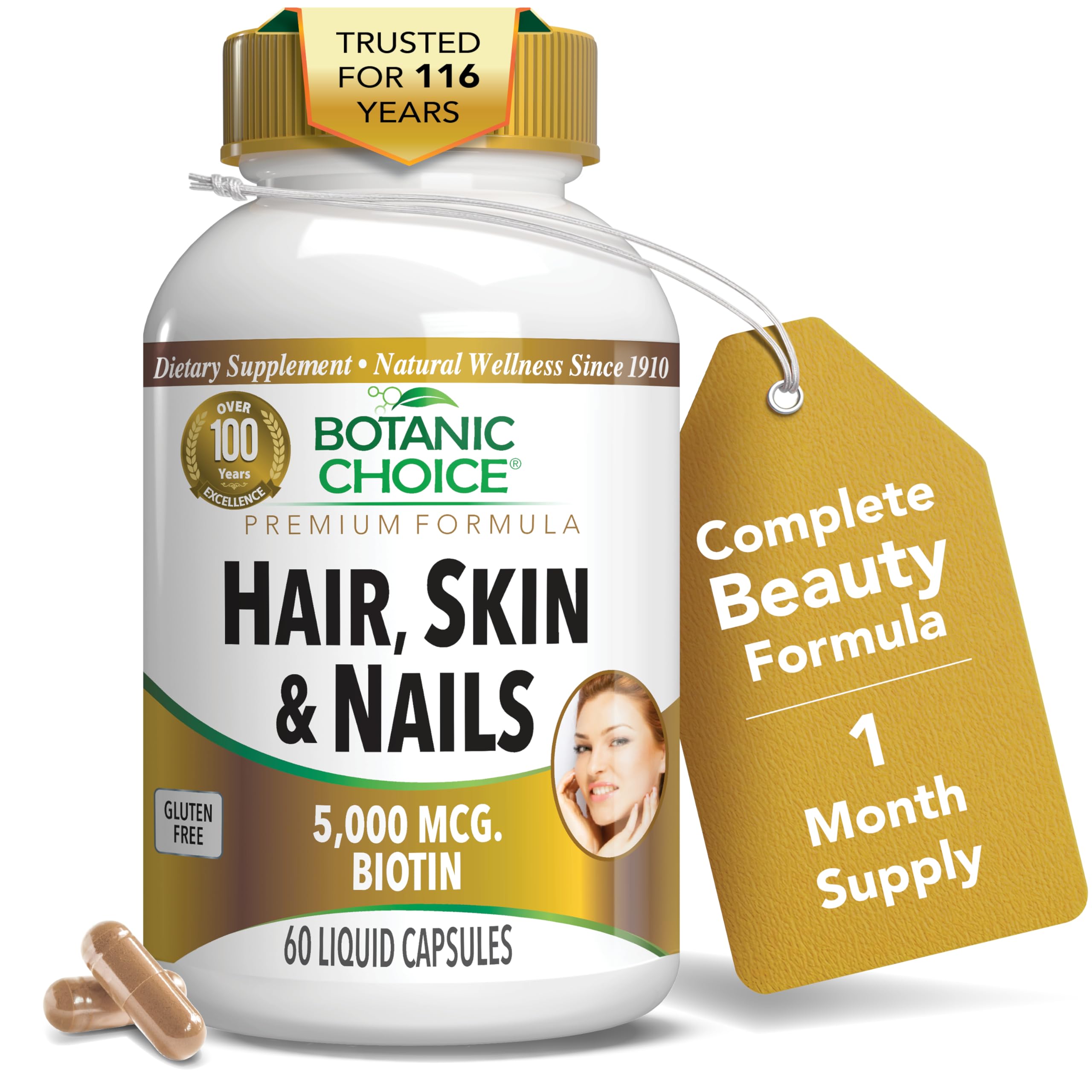 Botanic Choice Hair Skin Nails Vitamins with Biotin 60 - Botanic Choice Official Imagery - 2