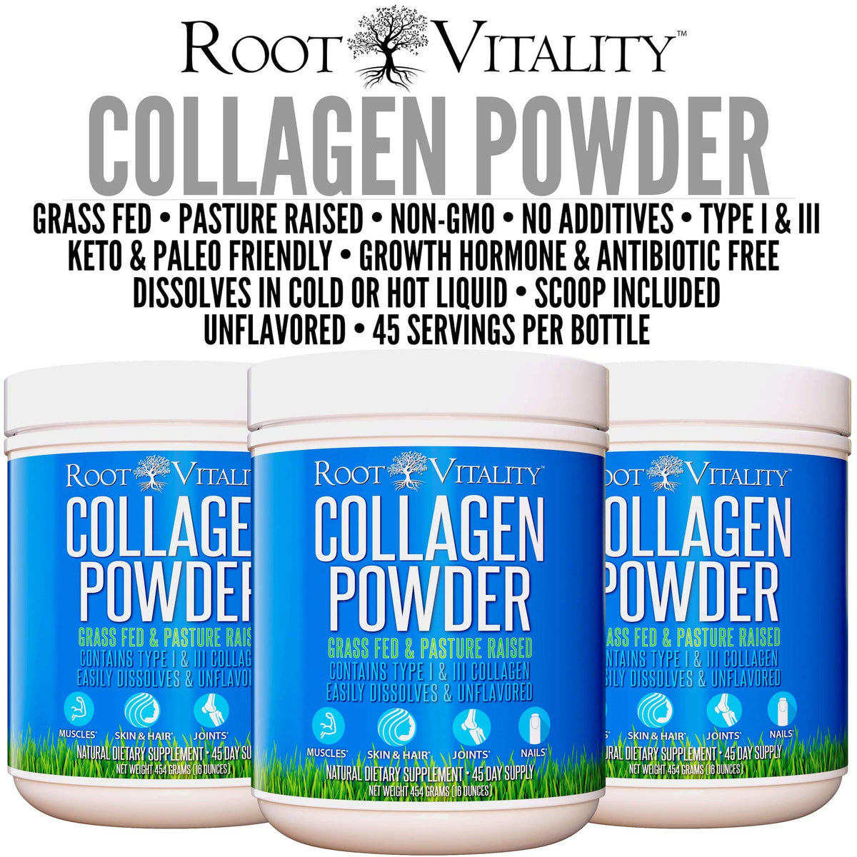Root Vitality Collagen Peptides Powder - Root Vitality Official Imagery - 4