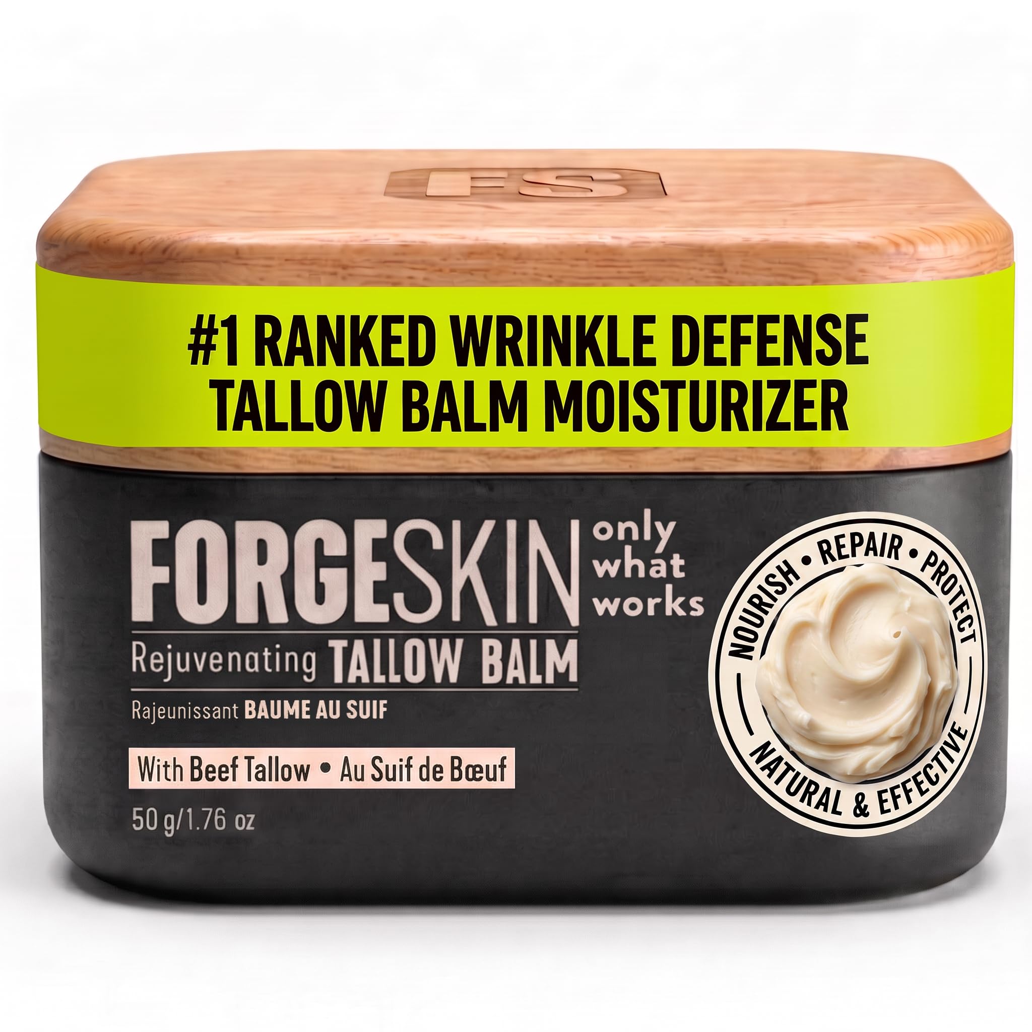 Forge Skin Beef Tallow Balm Skin Moisturizer for Men, Anti Aging - Product Imagery
