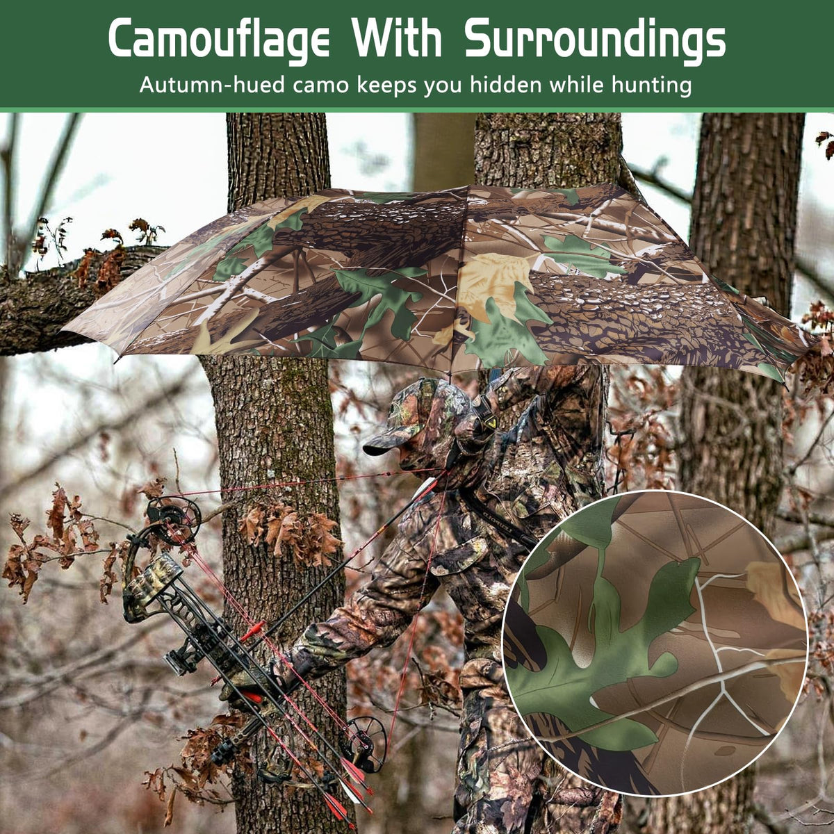 58 Wide Tree Stand Umbrella Portable Weatherproof Hunting - ANGAR Official Imagery - 6