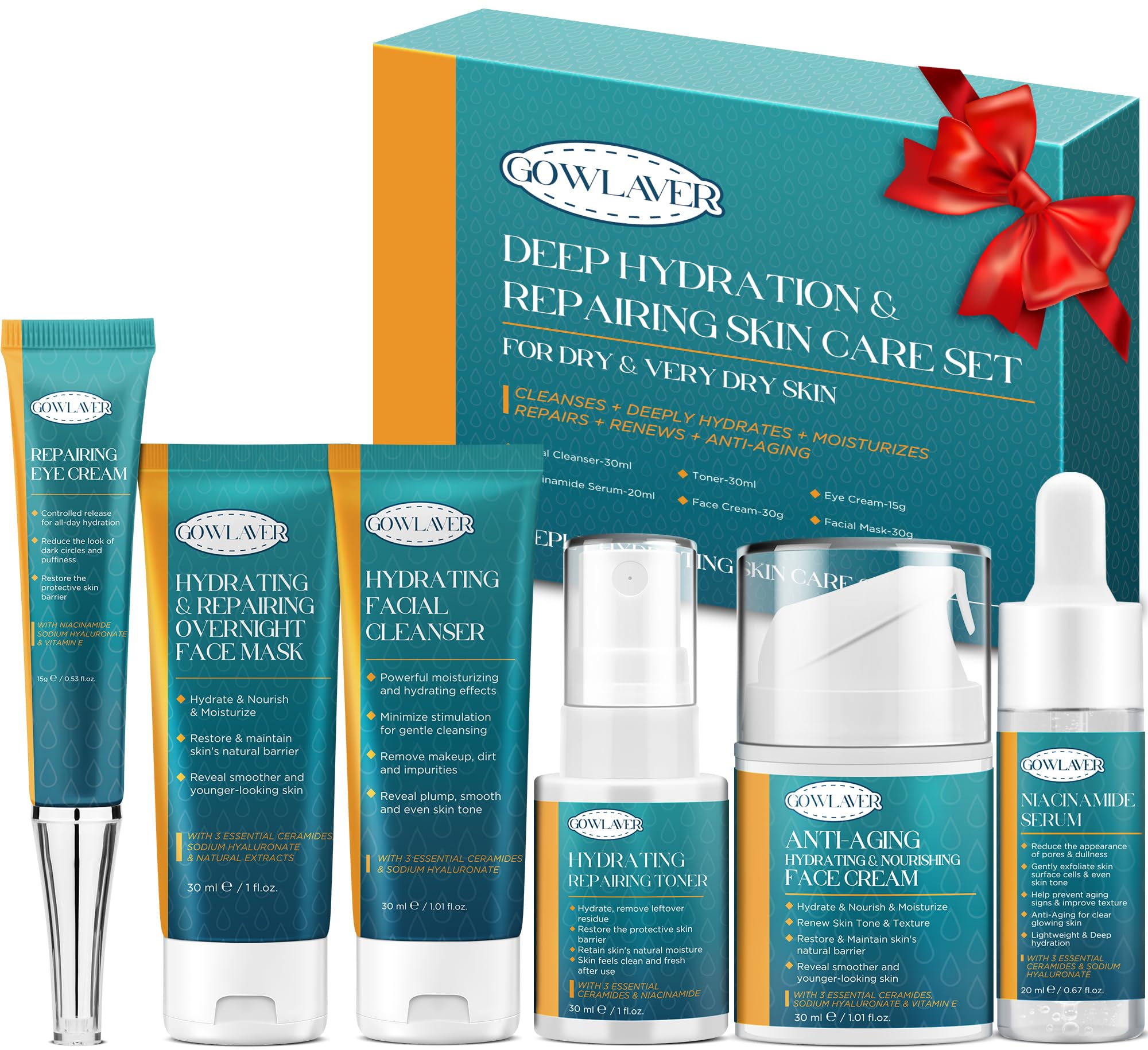 Skin Care Set for Teens Womens,Anti-Aging Deeply Hydrates - GOWLAVER
