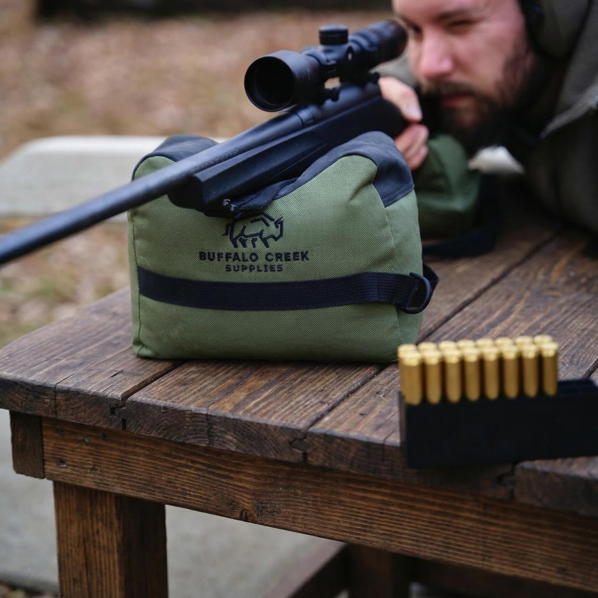 Shooting Bag All Weather Rifle Rest Sandbag for Bench - Buffalo Creek Supplies Official Imagery - 6