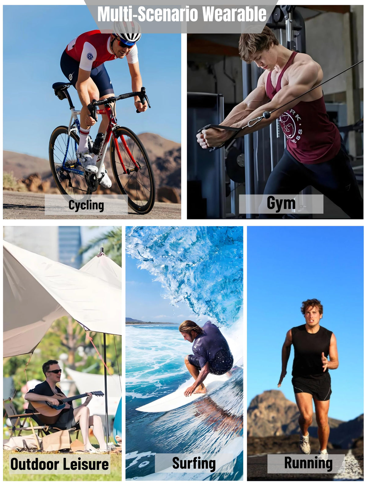 Men s 6 Piece Workout Set Quick Dry Athletic T Shirts Shorts - Premium Selection Official Imagery - 7