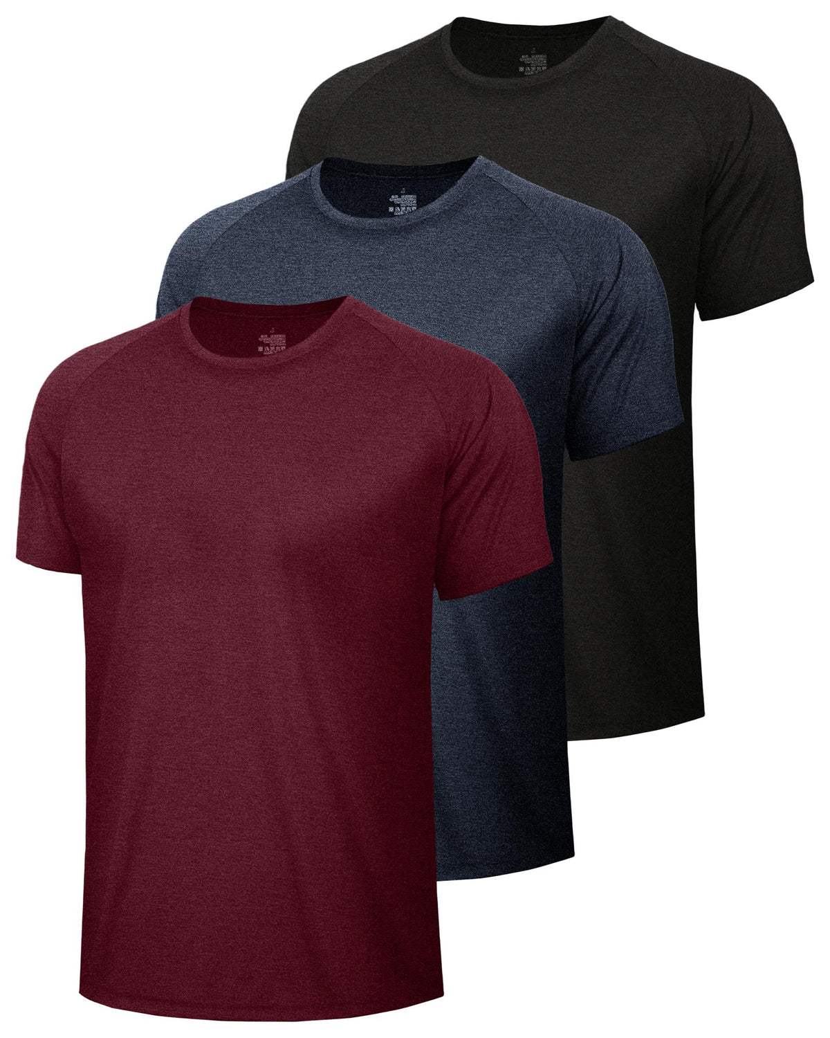 3 Pack Workout Mens Shirts Gym Quick Dry Moisture Wicking T - BOOJO Official Imagery - 1