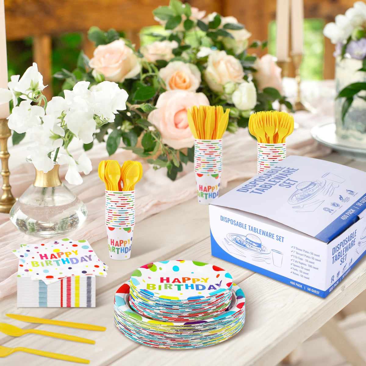 Kochorie 400 Pieces Happy Birthday Party Decorations - Kochorie Official Imagery - 6