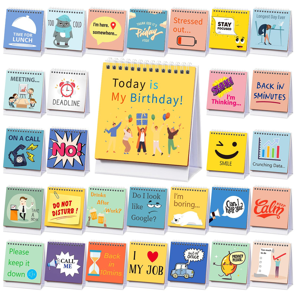 ReliThick 10 Pieces Funny Desk Signs 30 Messages Flip Over - ReliThick Official Imagery - 2