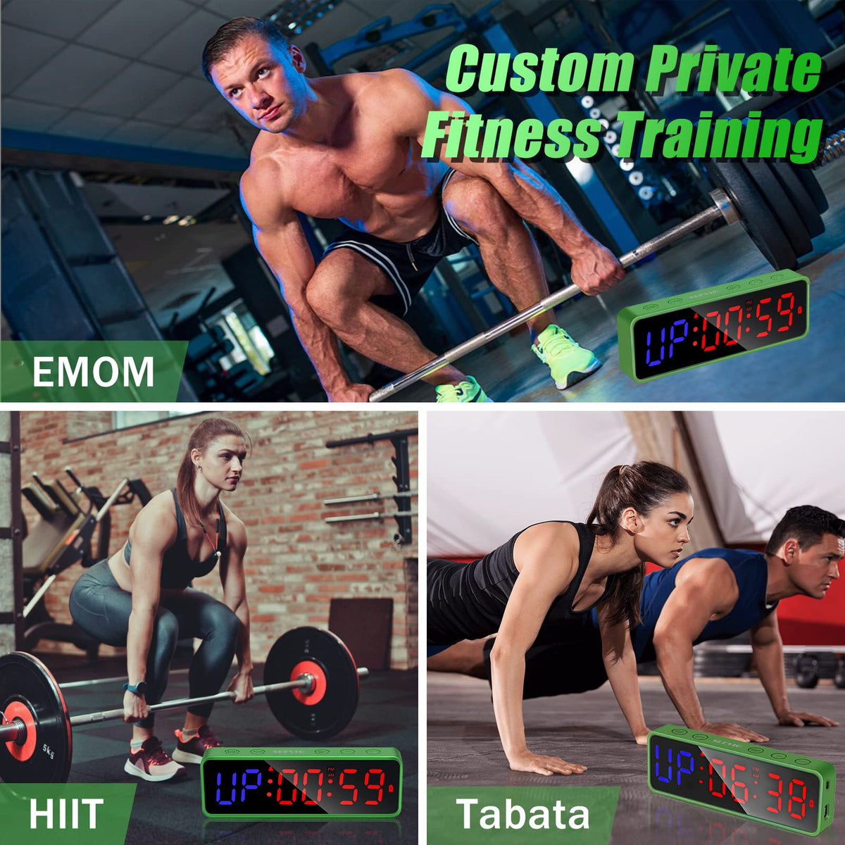 Portable Gym Workout Timer Fitness Clock with The Rubber - SLEVIO Official Imagery - 4