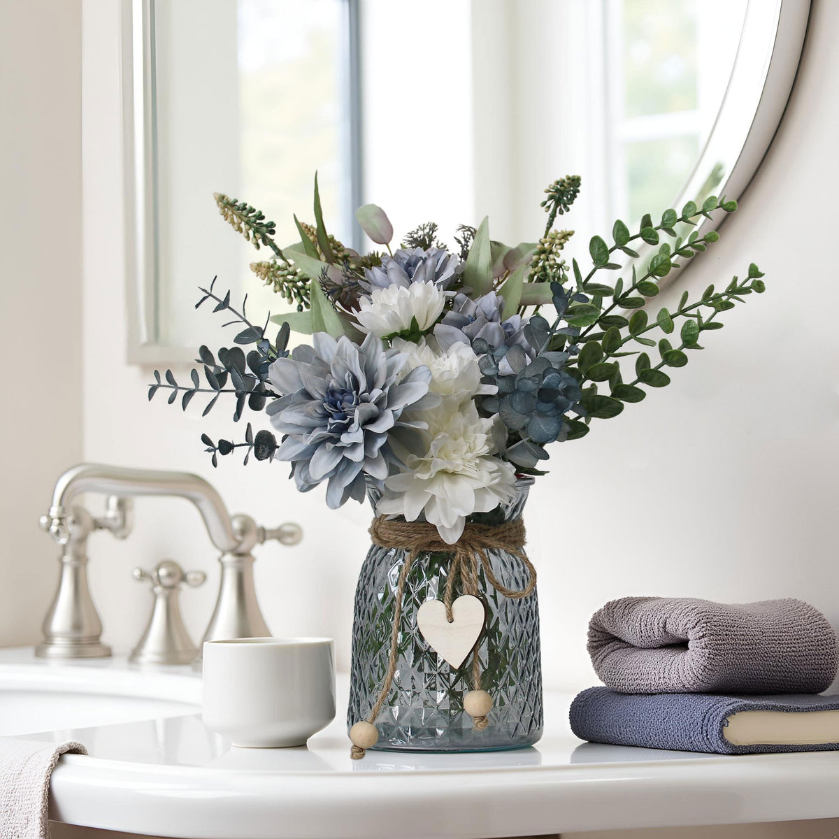 Fake Flowers in Vase Faux Flowers in Vase Table Centerpieces - Leftover Official Imagery - 8