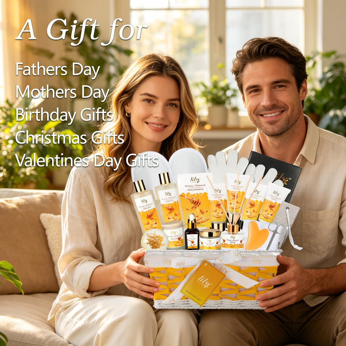 21Pcs Spa Gifts Set Moisturizing Almond Spa Gift Baskets for - LILY ROY Official Imagery - 3