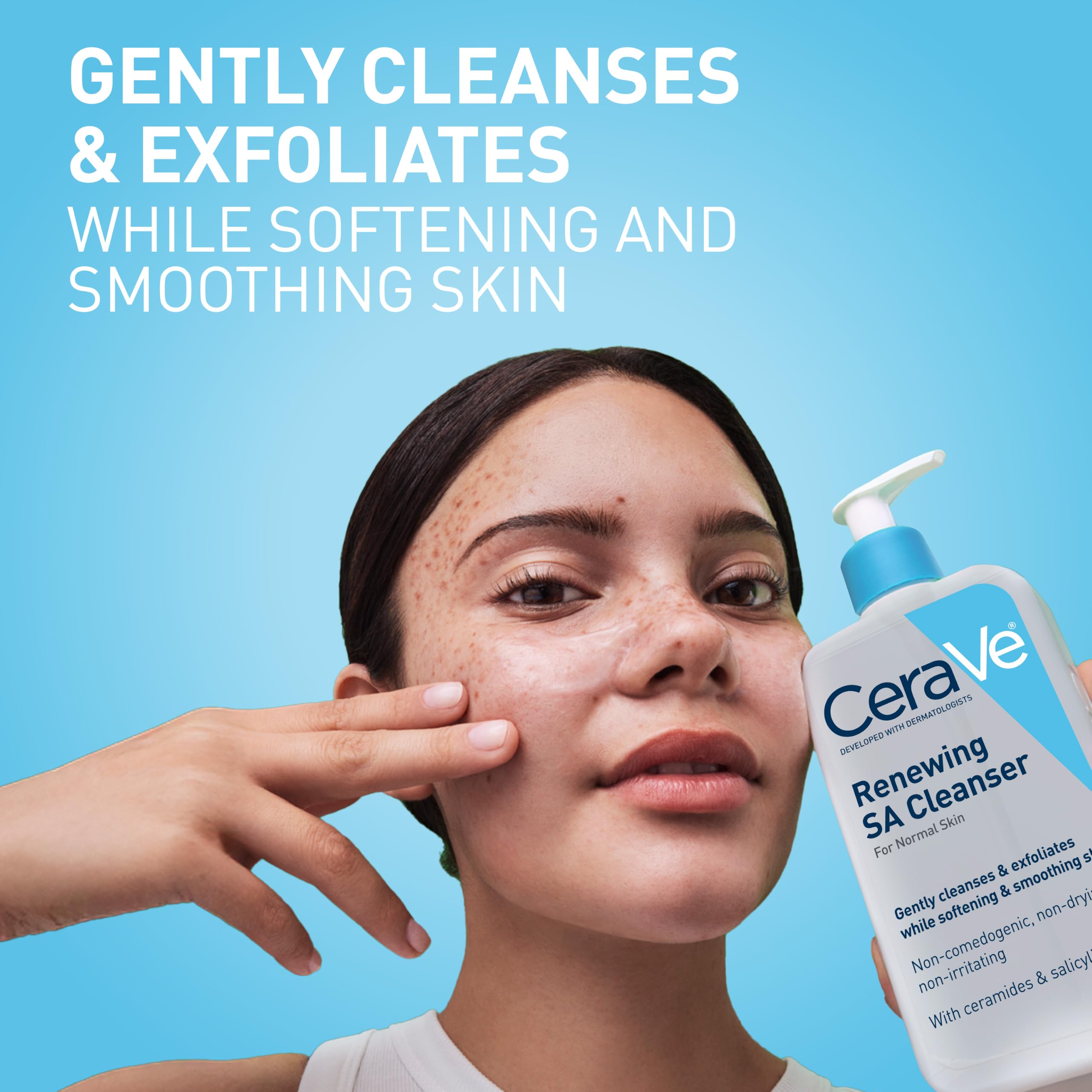 CeraVe Renewing Salicylic Acid Cleanser, BHA Exfoliating Face Wash - CeraVe Official Product View 5