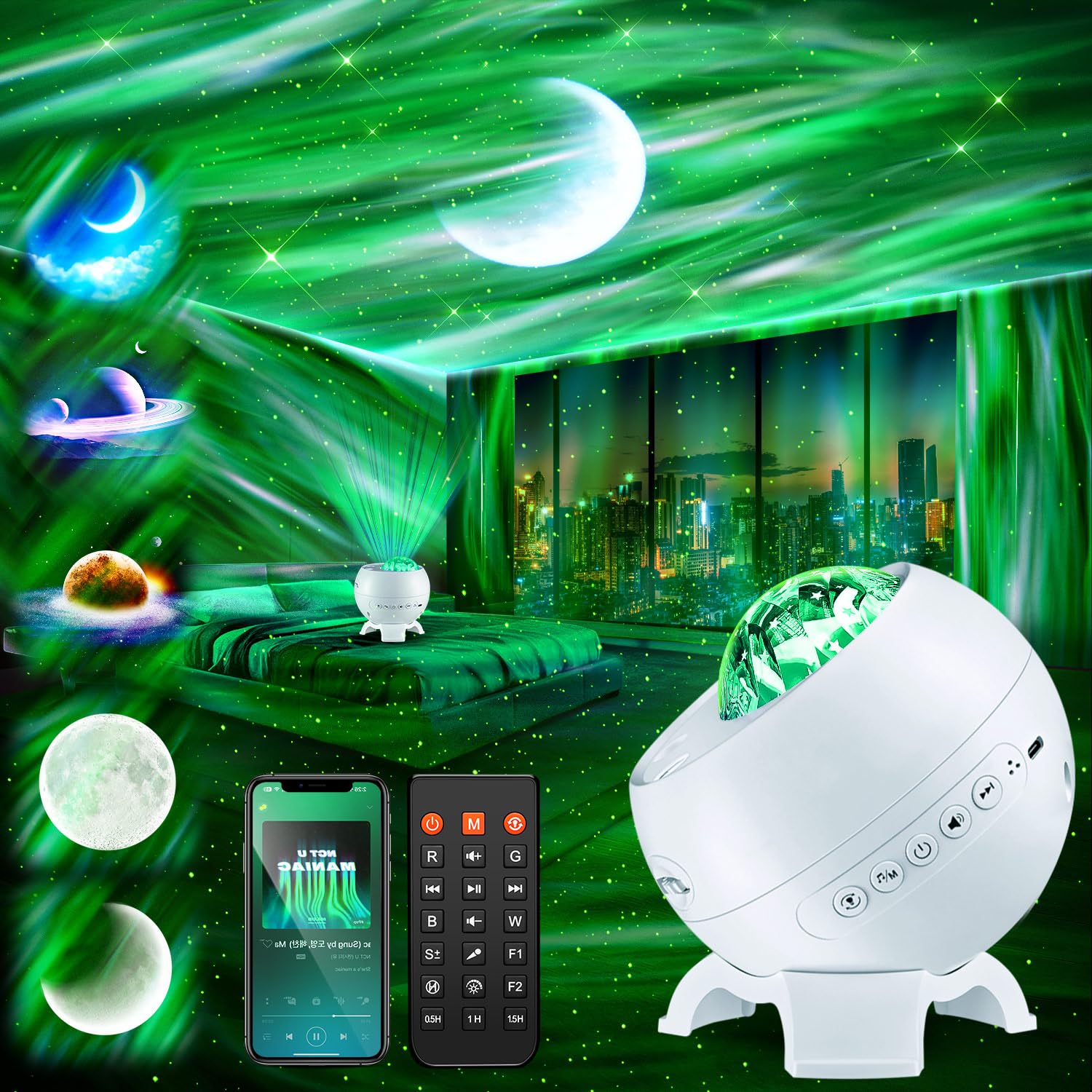Staryou Galaxy Projector Northern Lights Projector with Bluetooth by Staryou - Angle View 9