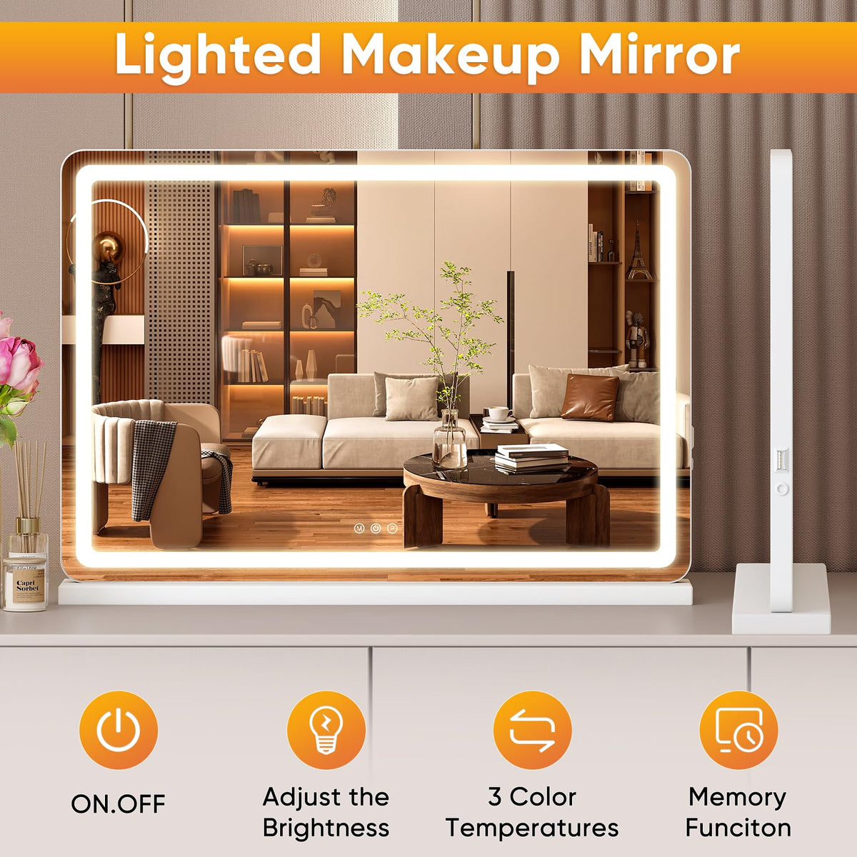 Sweetcrispy 22 x32 LED Vanity Mirror with Lights Extra Large - Sweetcrispy Official Imagery - 4
