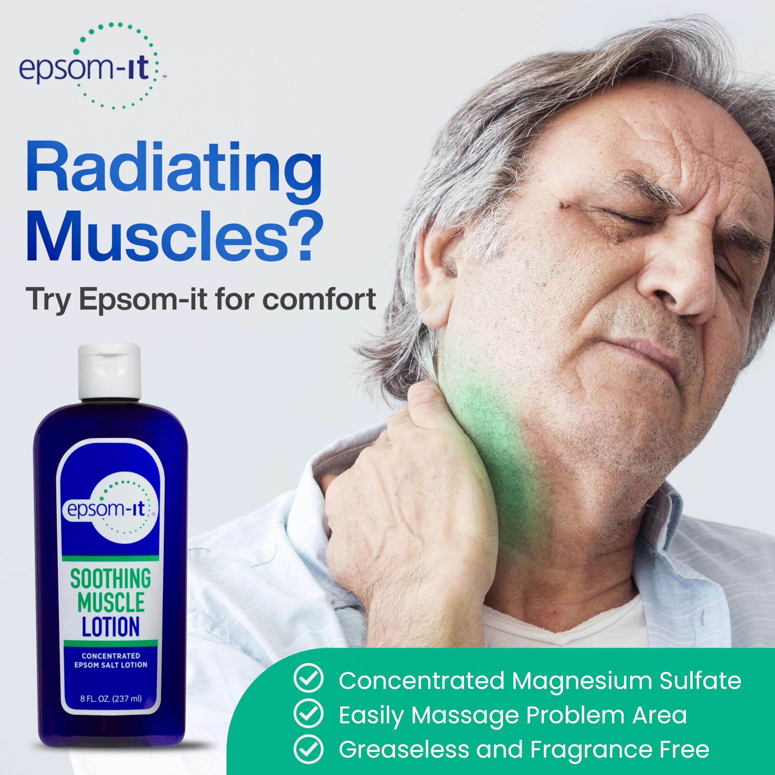 EPSOM-IT Soothing Muscle Magnesium Lotion, Epsom Salt, Arnica Cream, 1-Pack