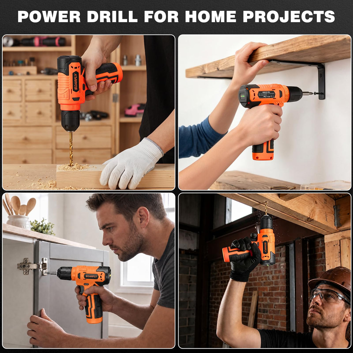 157 Piece Tool Set 8V Cordless Drill Set Hand Tool Kit for - SOARFLY Official Imagery - 8
