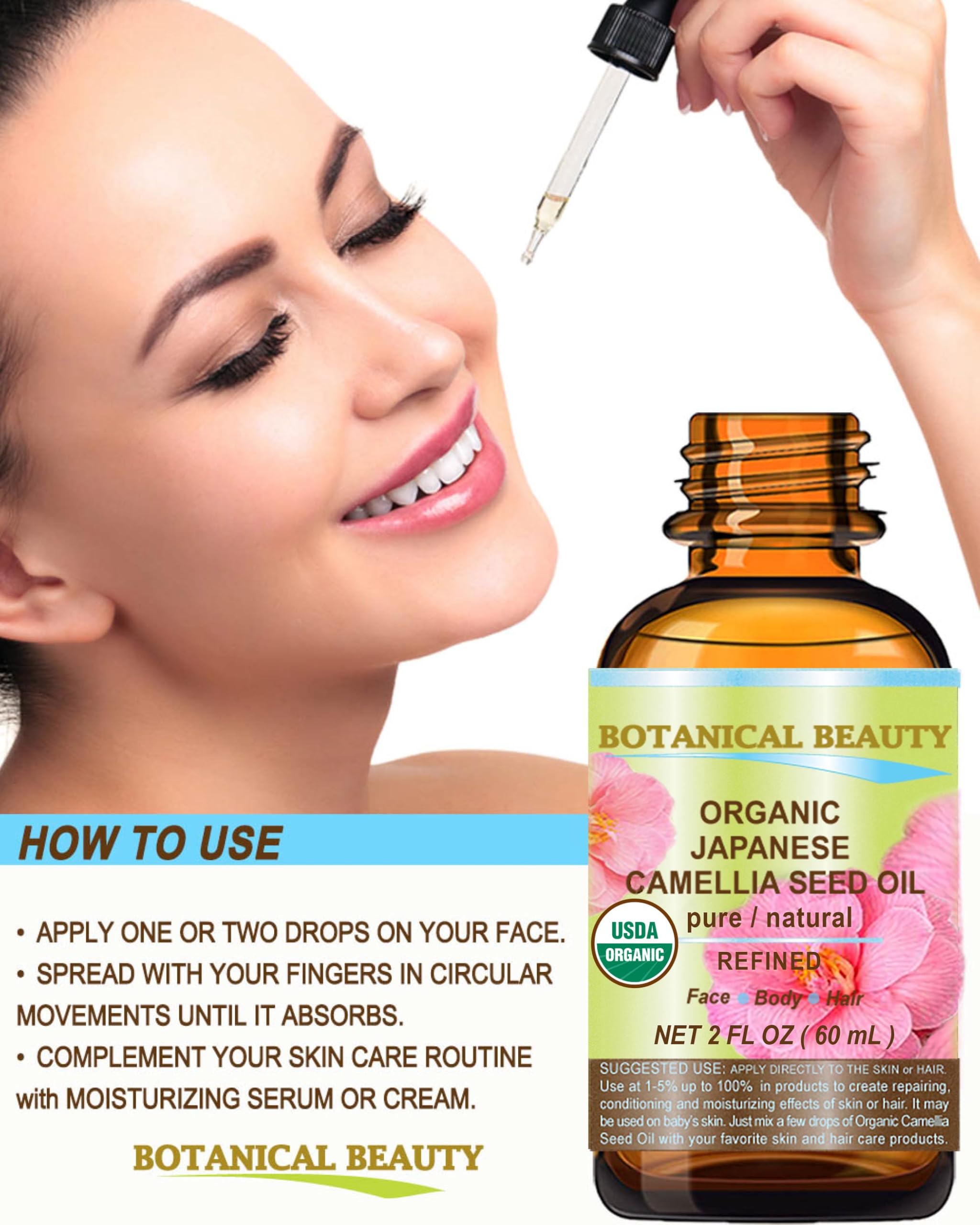 Botanical Beauty Japanese ORGANIC CAMELLIA Seed Oil. 100% Pure - Botanical Beauty