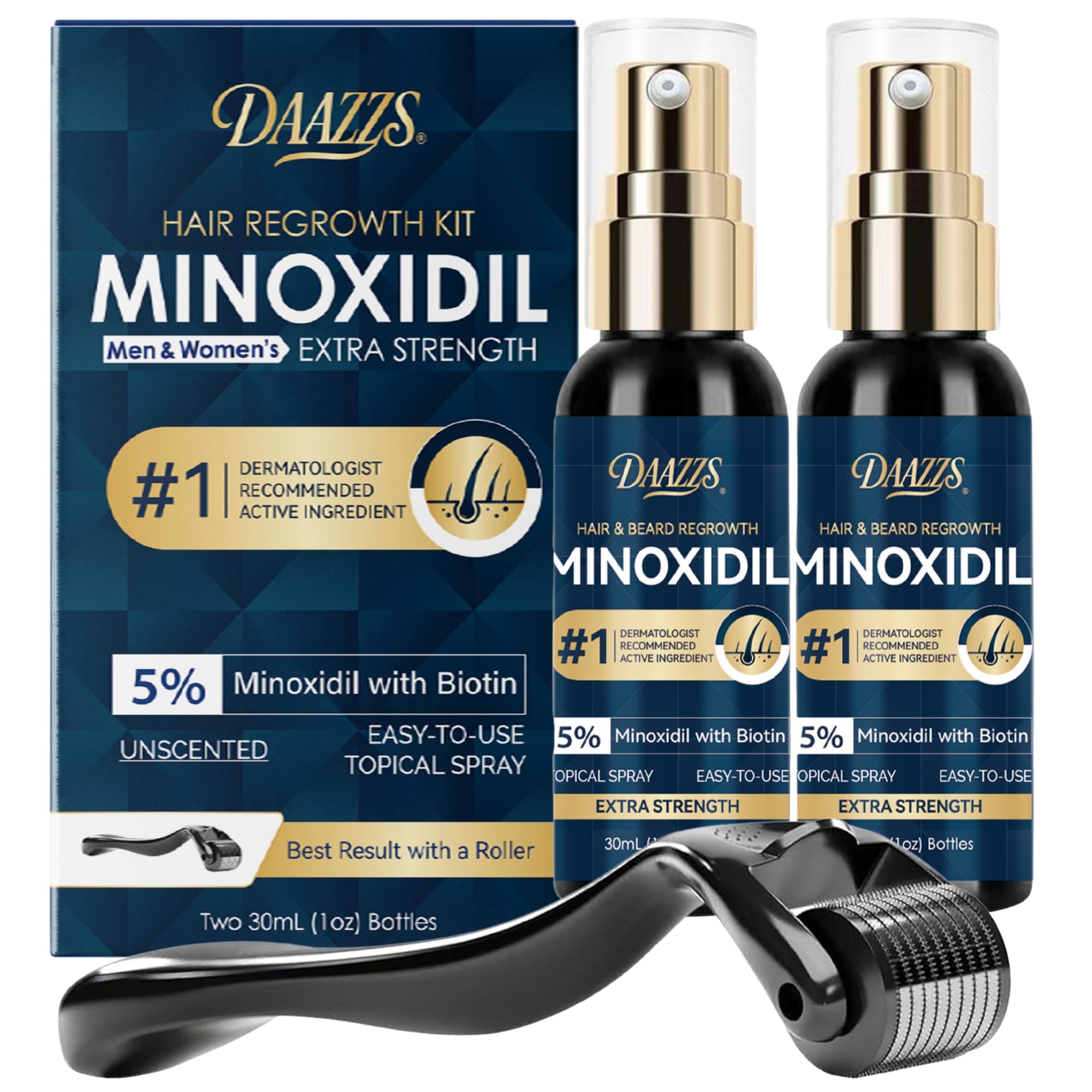 5% Minoxidil Hair & Beard Regrowth Spray Kit – DAAZZS