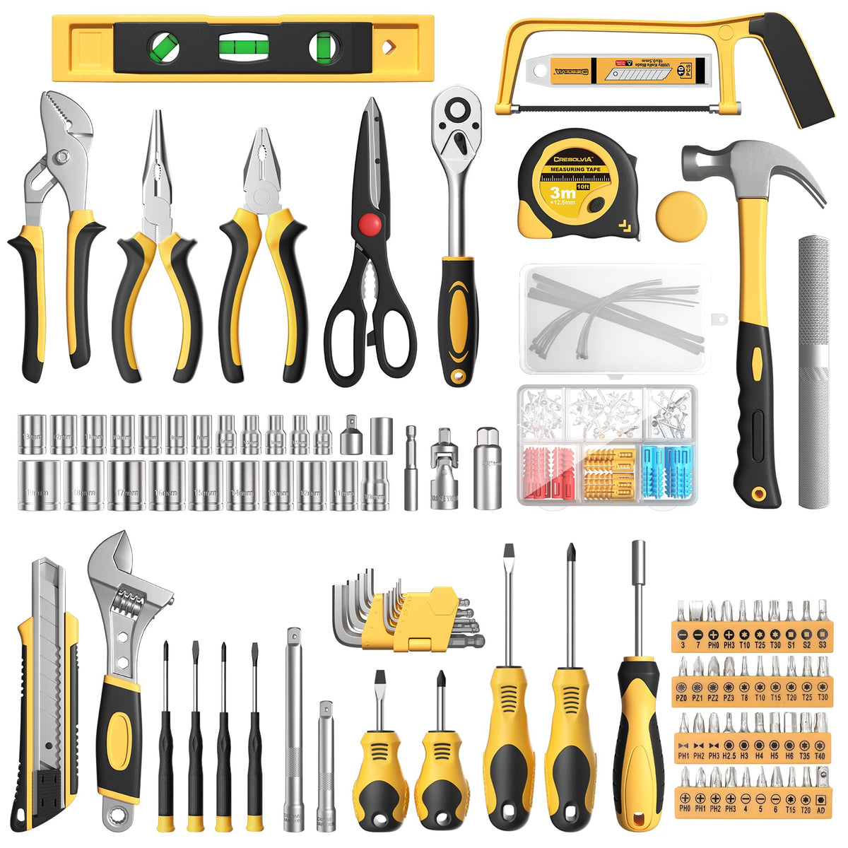 328 Piece Tool Kit for Home Hand Repair Tool Set Toolbox - CRESOLVIA Official Imagery - 5