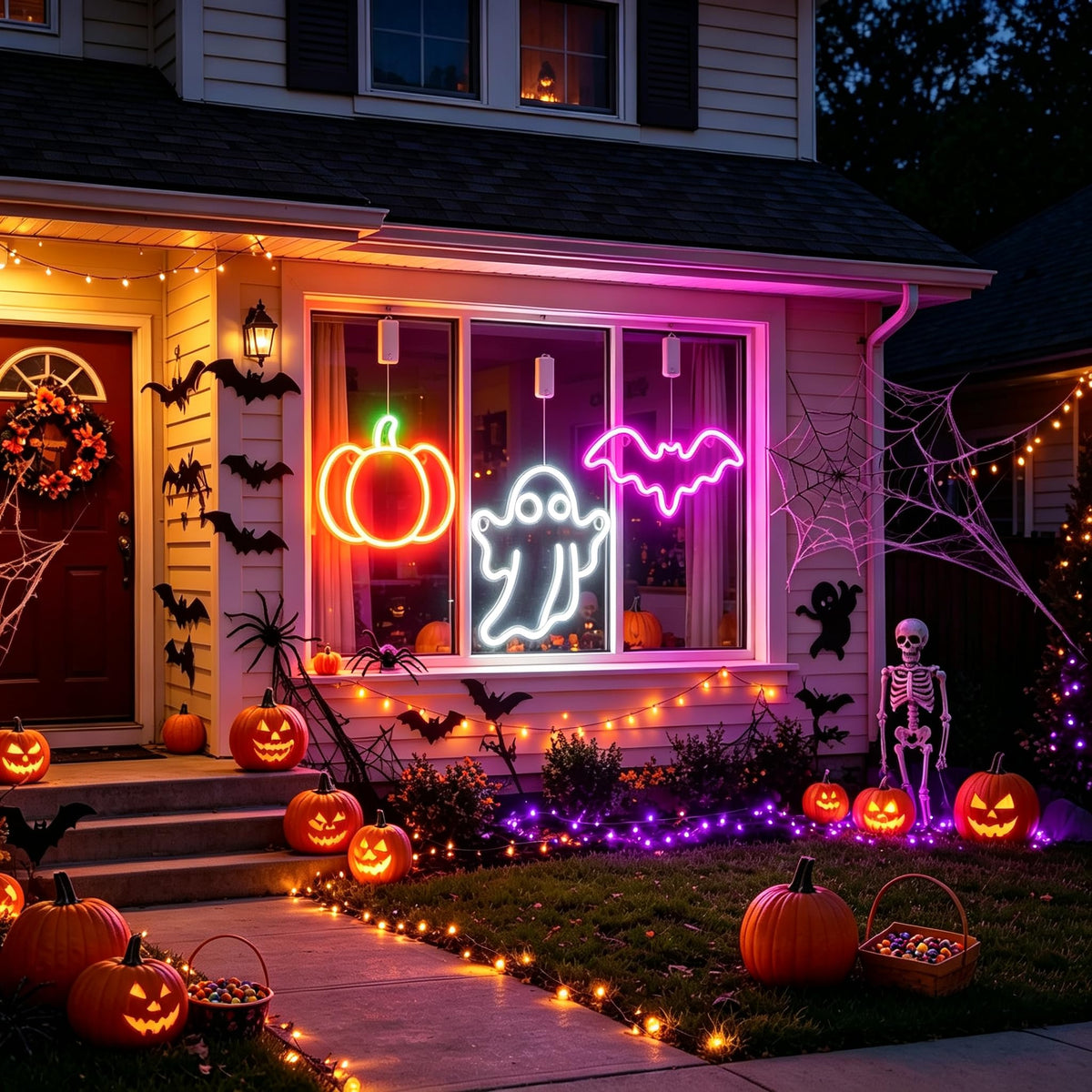 3Pack Rechargeable Halloween Window Lights 4 6 12H Timer - Brisum Official Imagery - 7