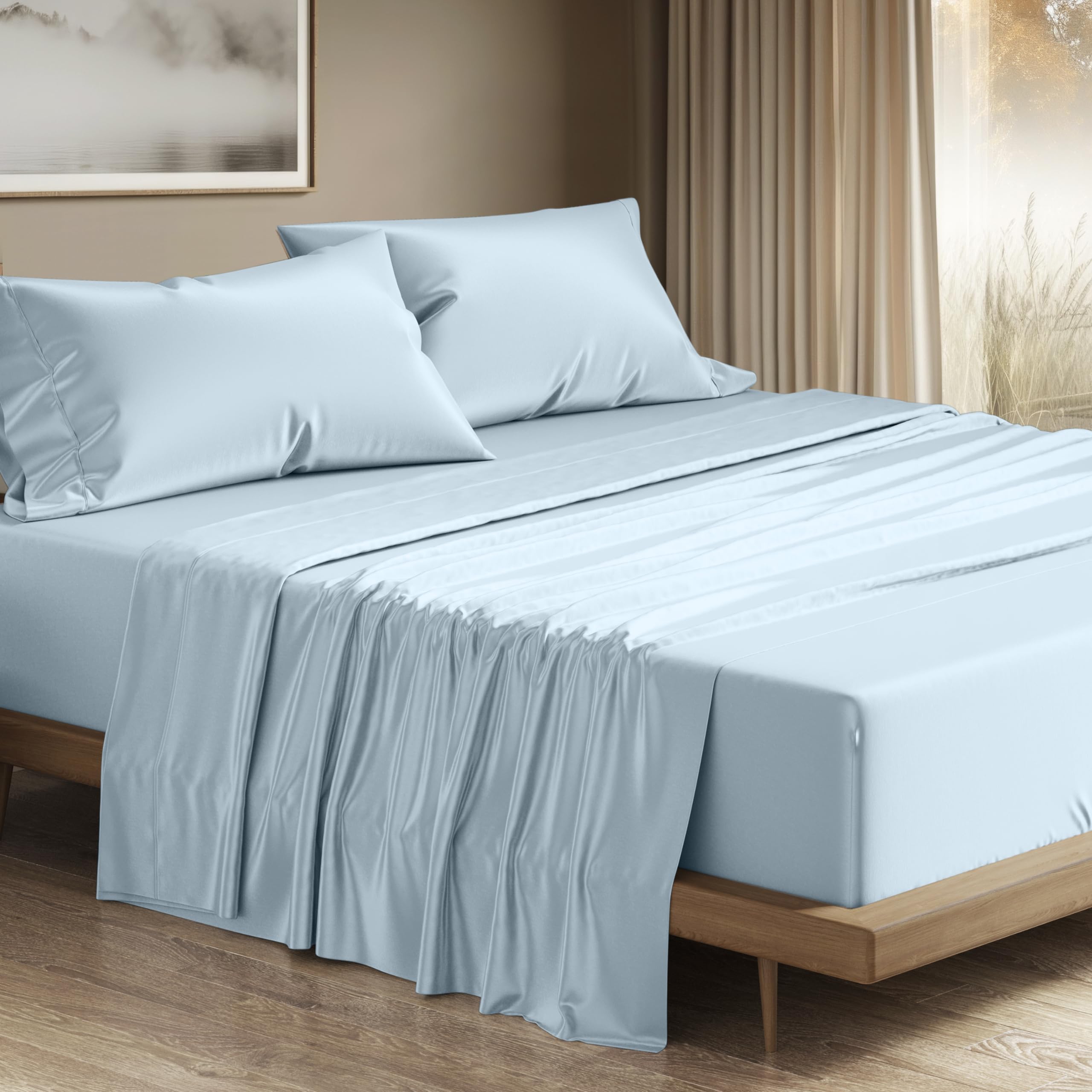 THREAD SPREAD 100% Egyptian Cotton Queen Sheets Set - 1200 - Product Imagery