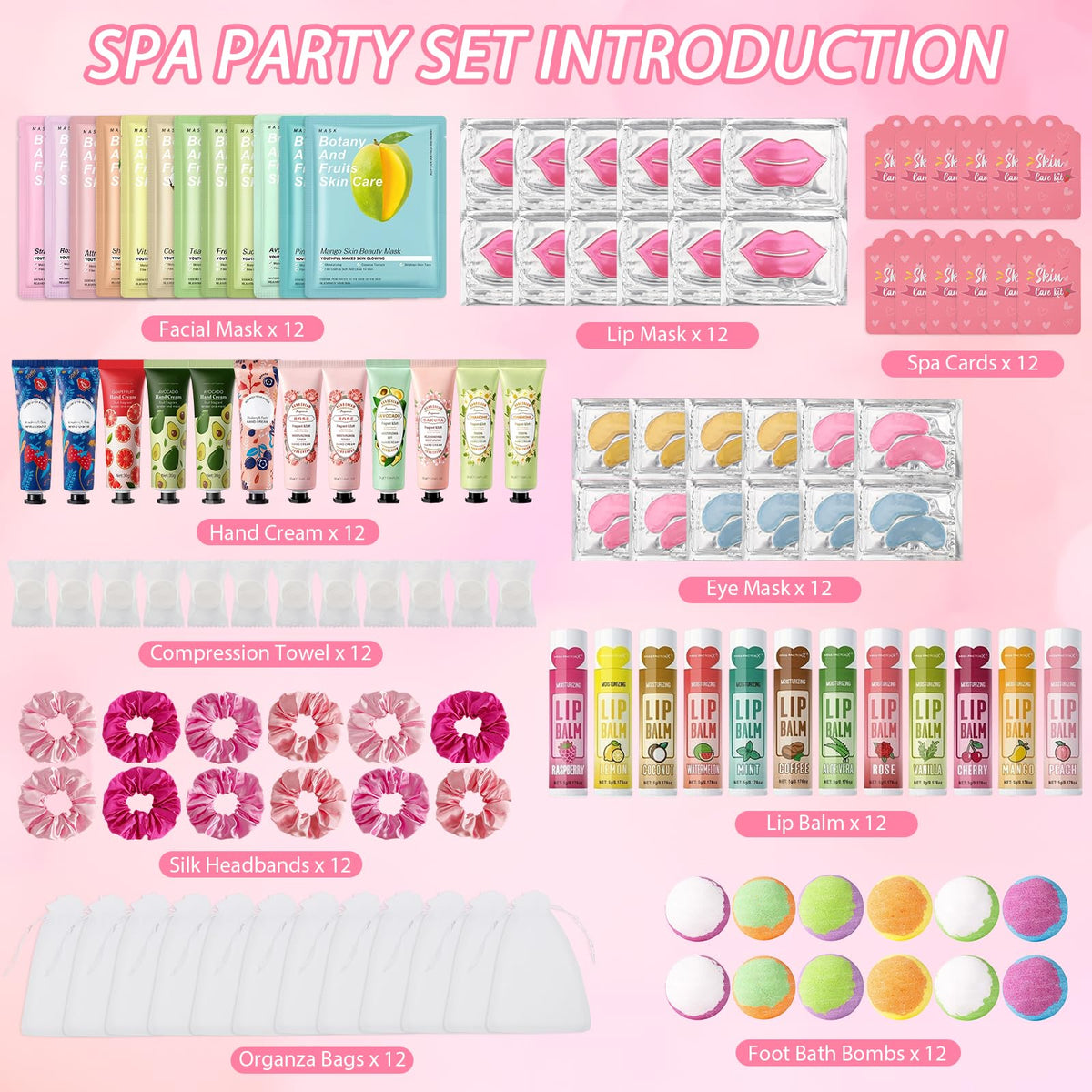 120PCS Spa Party Supplies for Girls Include Facial Masks Lip - Jutqut Official Imagery - 3