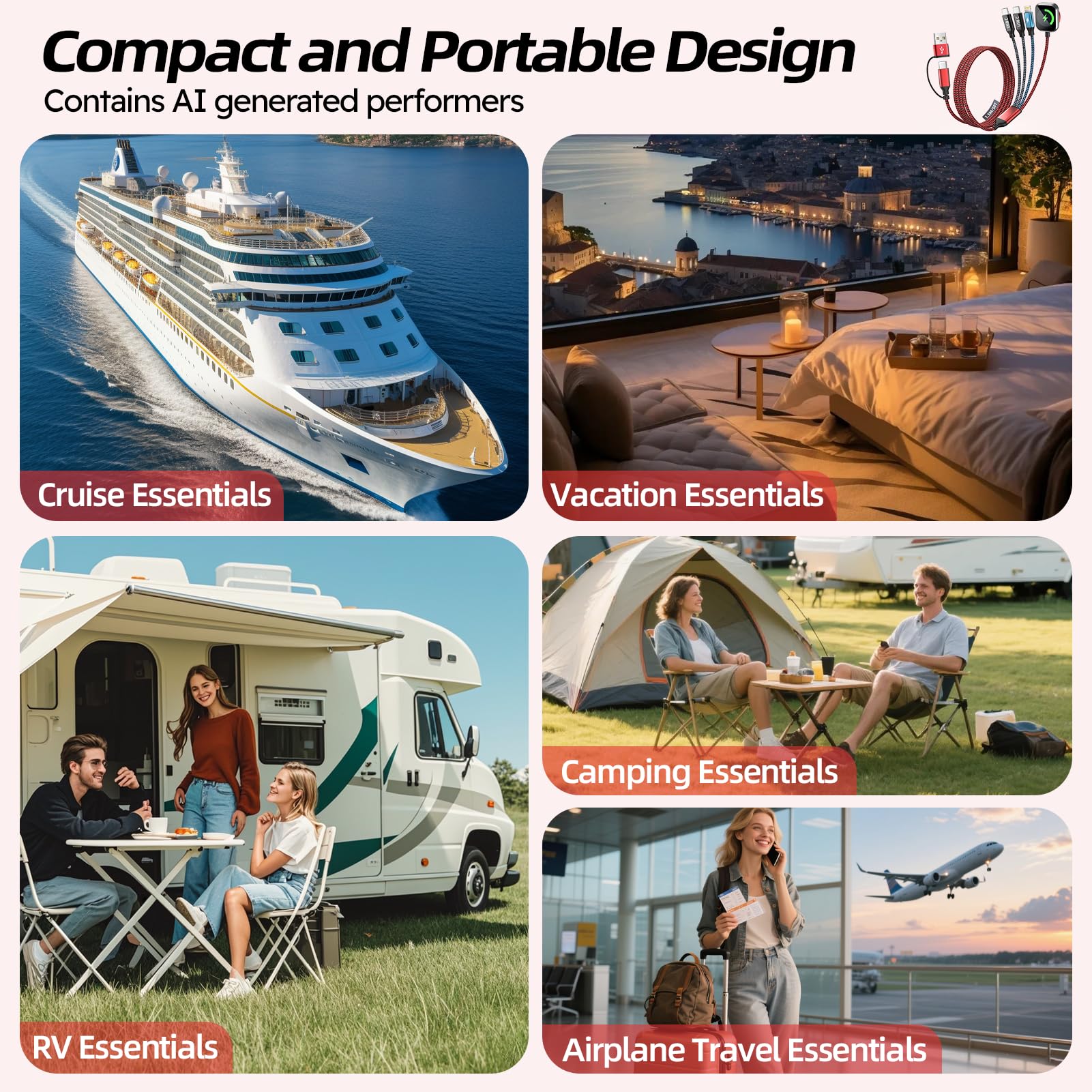 Firsting Cruise Essentials 2026, 4 in 2 Multi Charging Cable for - Firsting Official Product View 3