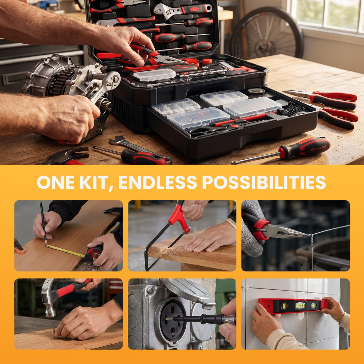 NEWBULIG 330 Piece Complete Tool Box Set Durable Homeowners - NEWBULIG Official Imagery - 6