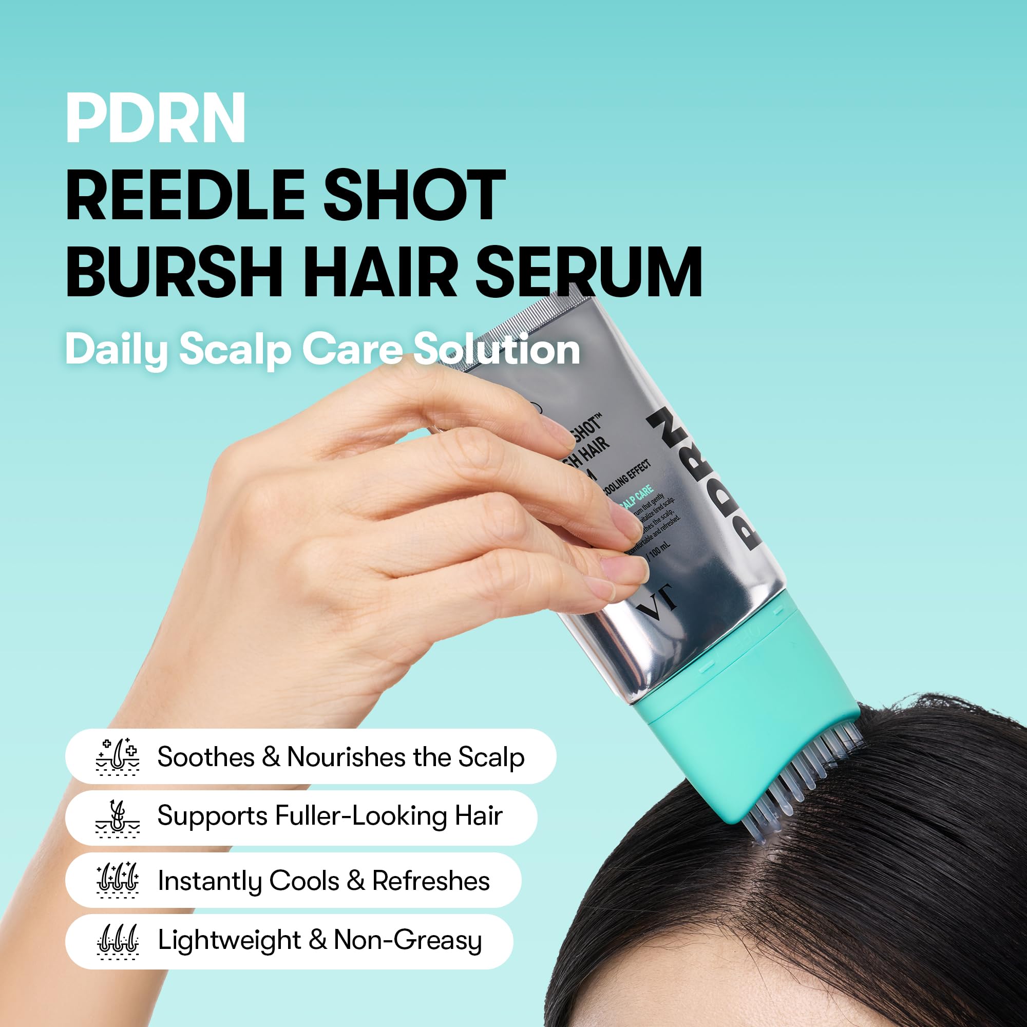 VT COSMETICS PDRN Reedle Shot Brush Hair Serum Cooling - VT COSMETICS Official Imagery - 3