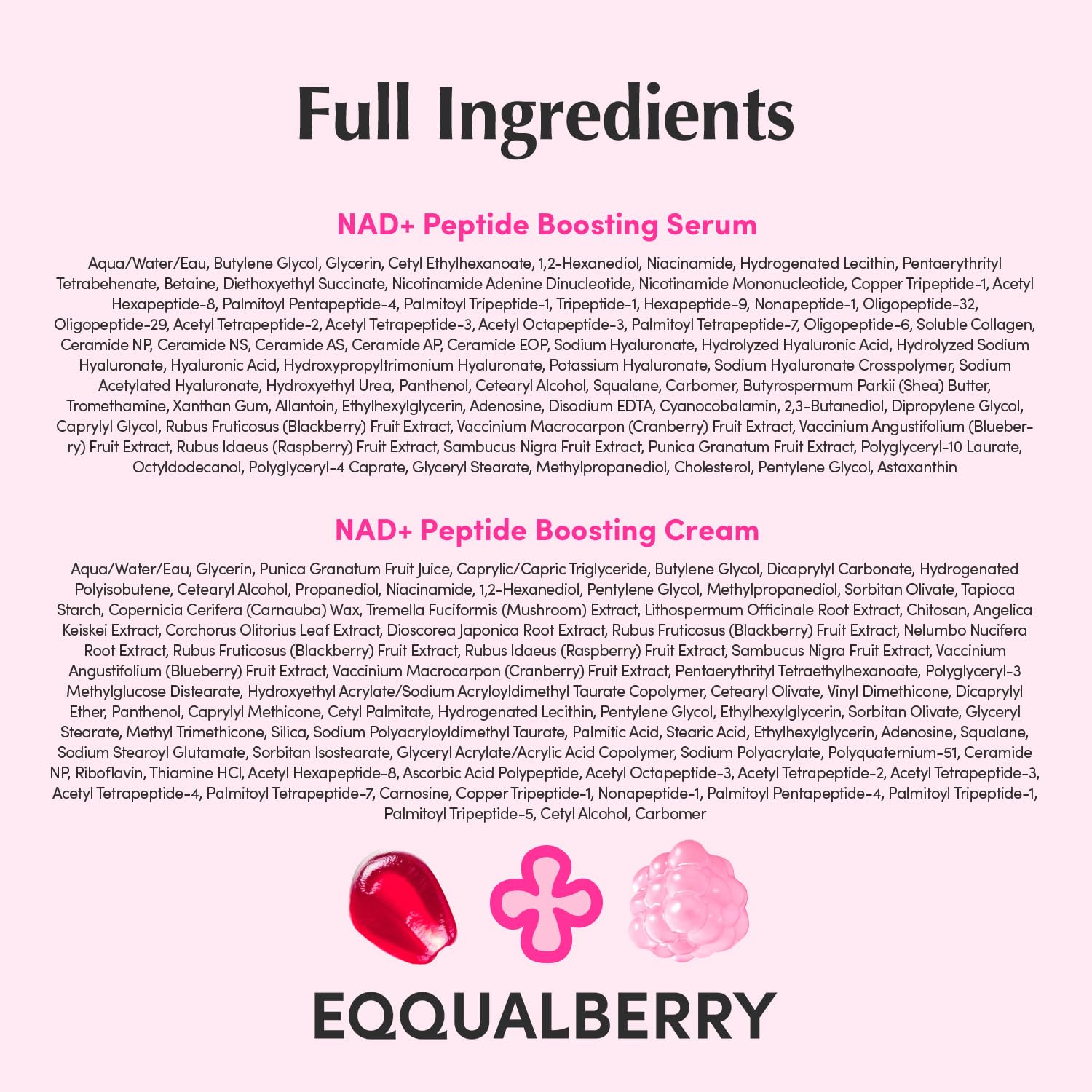 EQQUALBERRY NAD+ Peptide Boosting Serum &amp; Cream Duo - EQQUALBERRY