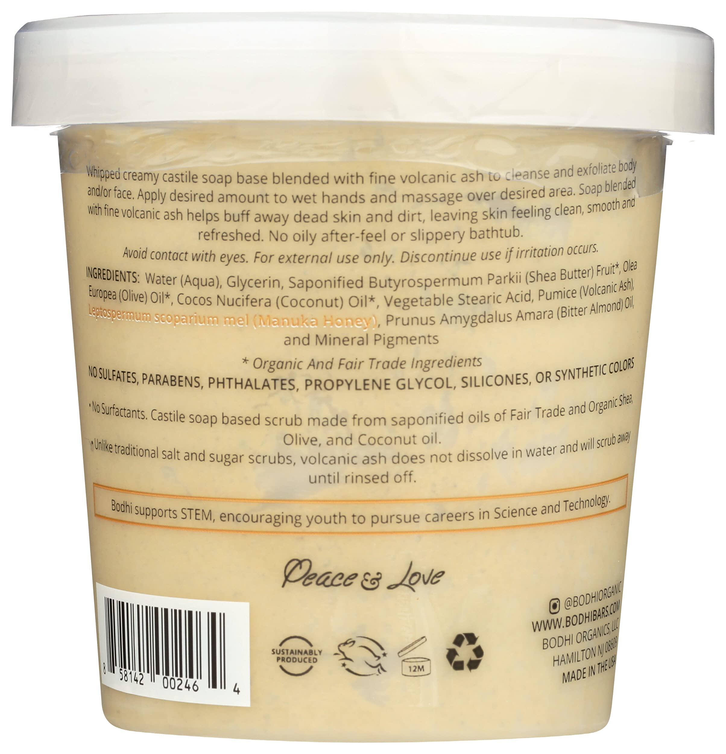 BODHI HANDMADE SOAP Almond Honey Volcanic Ash Whipped Soap Body Scrub - BODHI Official Product View 3
