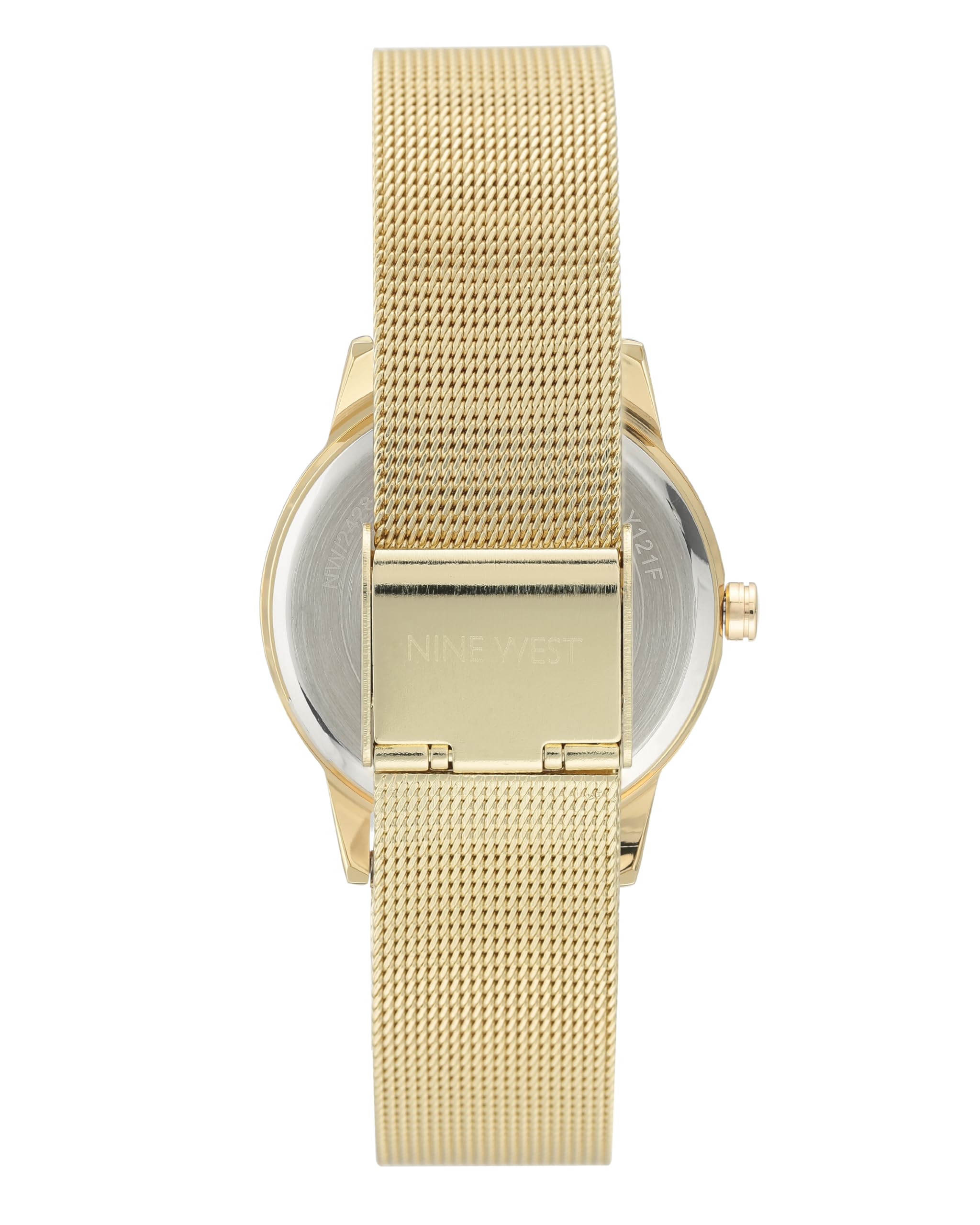 Nine West Women's Floral Dial Mesh Bracelet Watch - View 3
