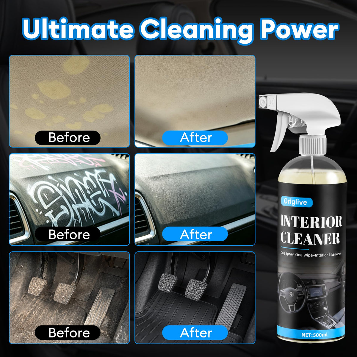 10 Piece Car Detailing Kit No Rinse Interior cleaner 16 9 oz - Origlive Official Imagery - 5