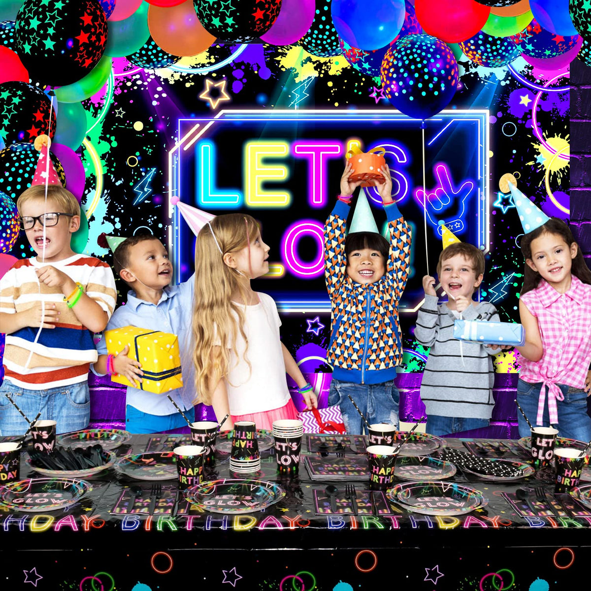 Glow Neon Party Supplies - Ywediim Official Imagery - 5