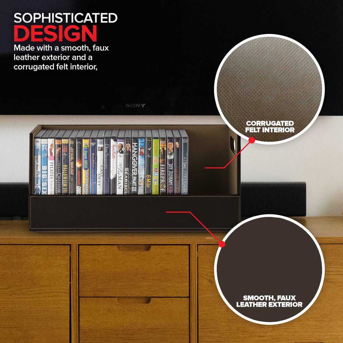 Stock Your Home DVD Storage Box Movie Shelf Organizer for - Stock Your Home Official Imagery - 7