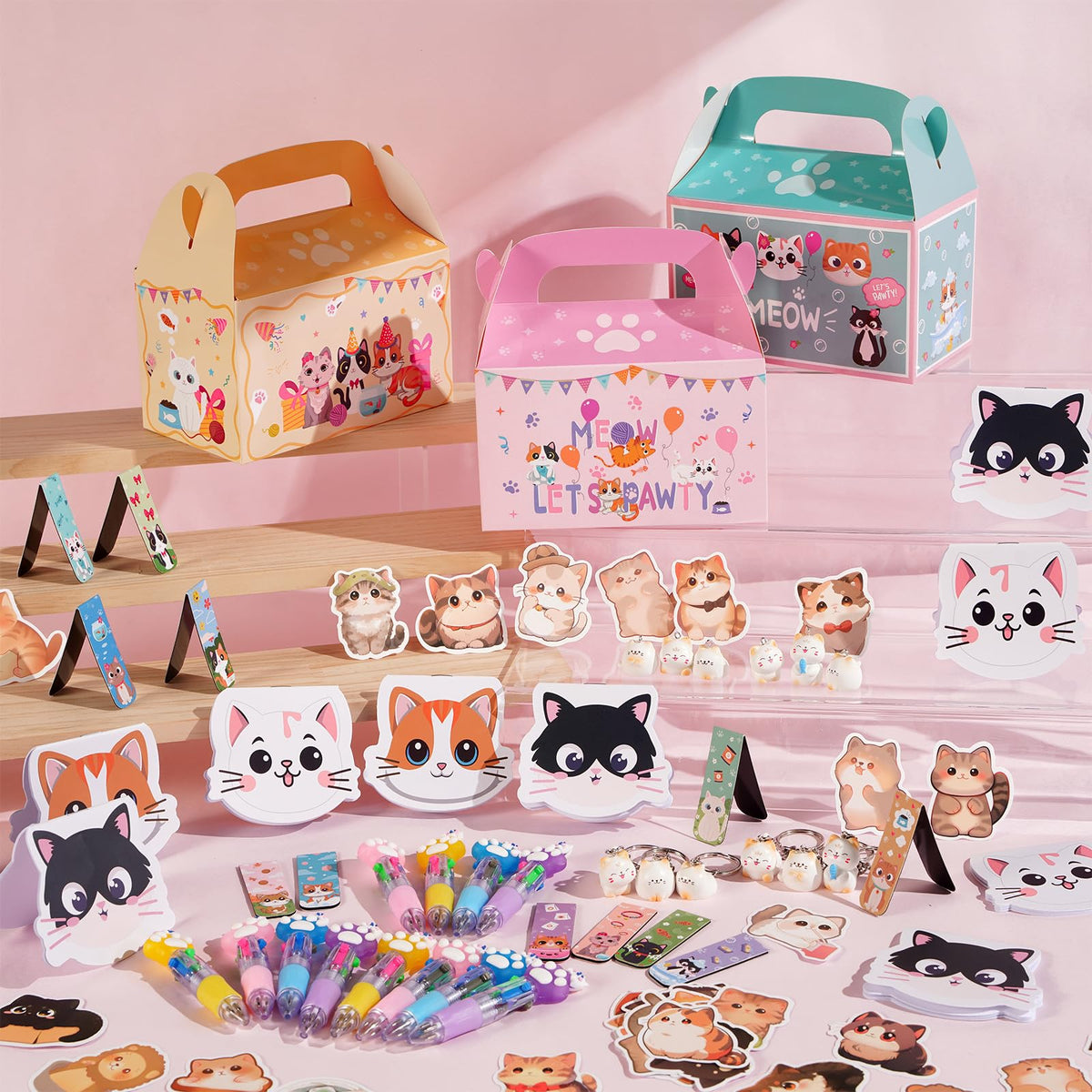 110 Pcs Cat Party Favors Goodie Bag Stuffers for Kids - Vanblue Official Imagery - 3