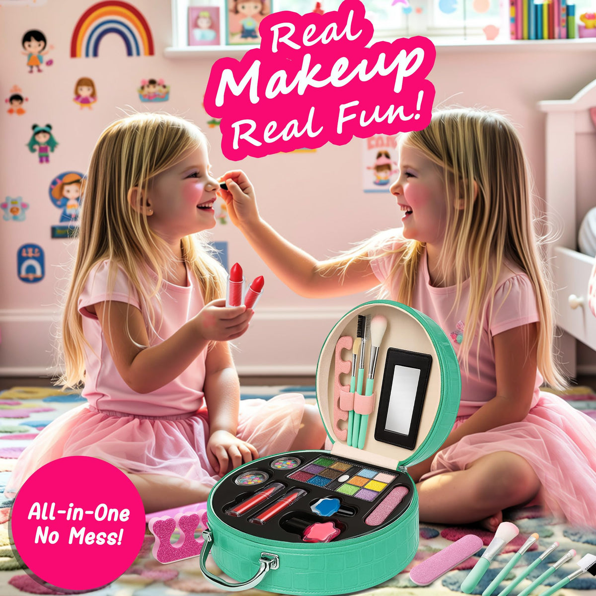 Kids Makeup Kit for Girls 15 PCS Real Washable Makeup Kit - ROHSCE Official Imagery - 5