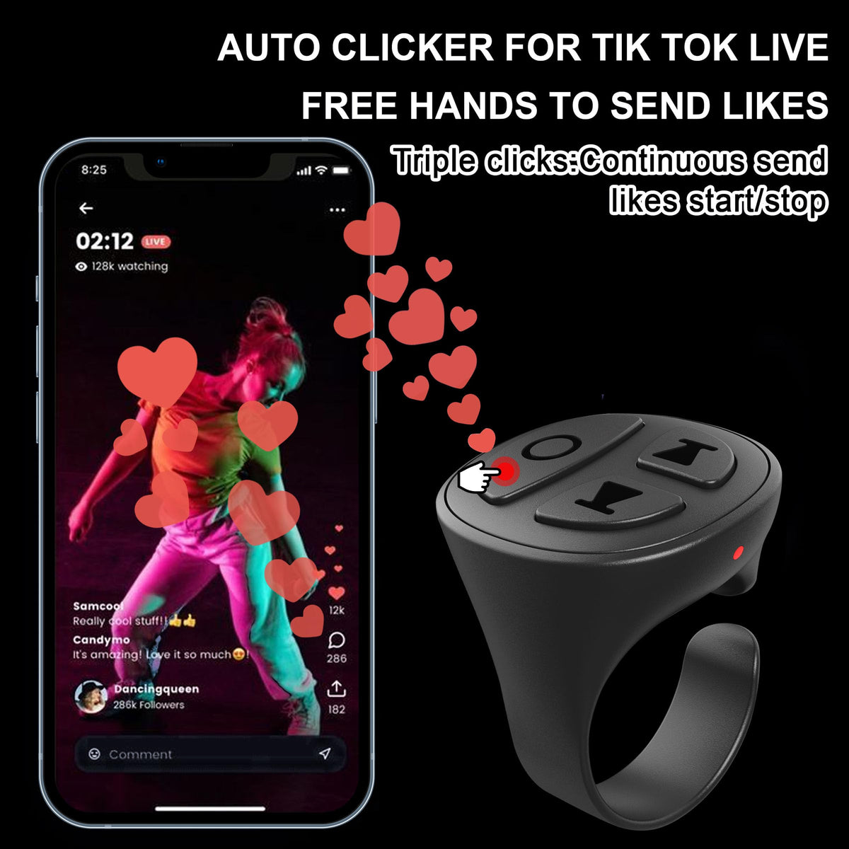 TikTok Scrolling Ring Auto Tapper for TikTok Live - Vekesen Official Imagery - 4