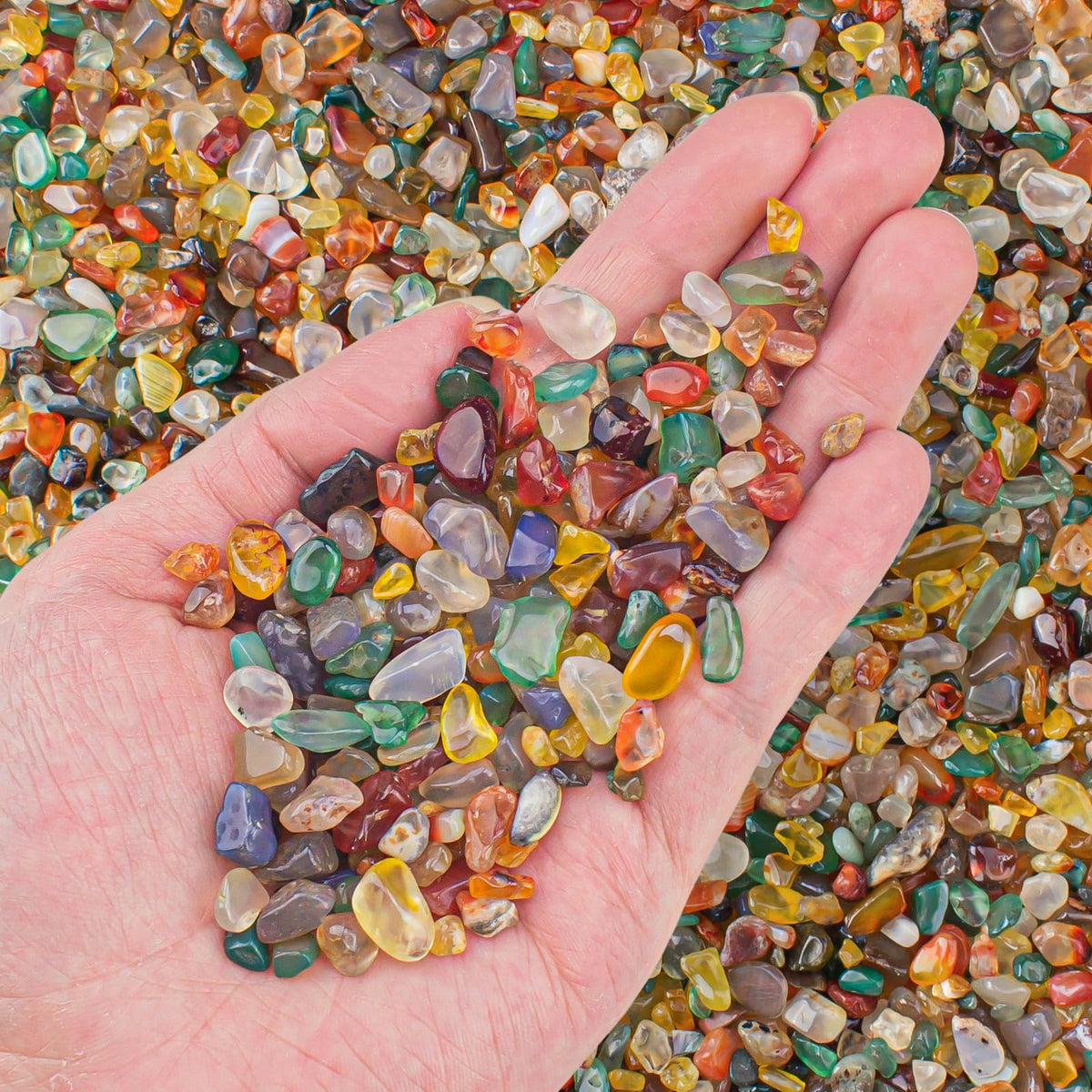 Colorful Agate Crystal Stones Crushed Quartz Chips Bulk 3 Lb - EZEELAI Official Imagery - 1