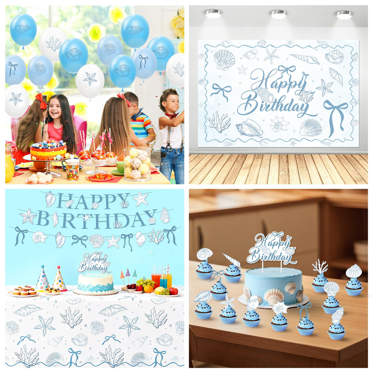 Seashell Party Decorations for Summer Beach Birthday Turned - HOAKWA Official Imagery - 6